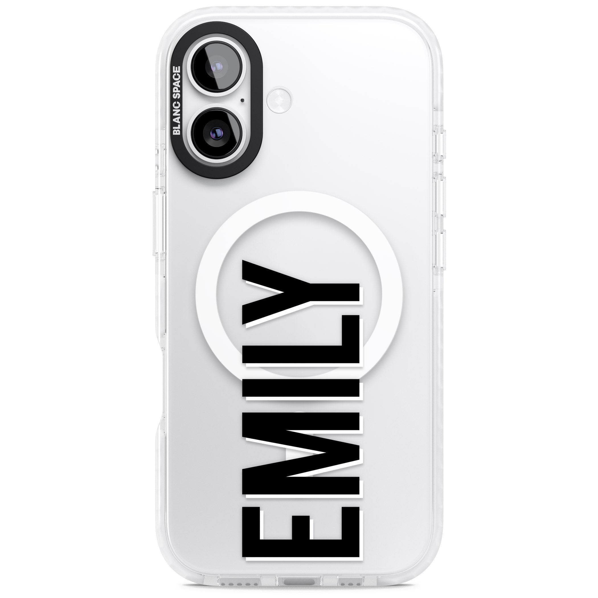 Personalised Vertical Name iPhone 17 Impact Pro Clear Phone Case