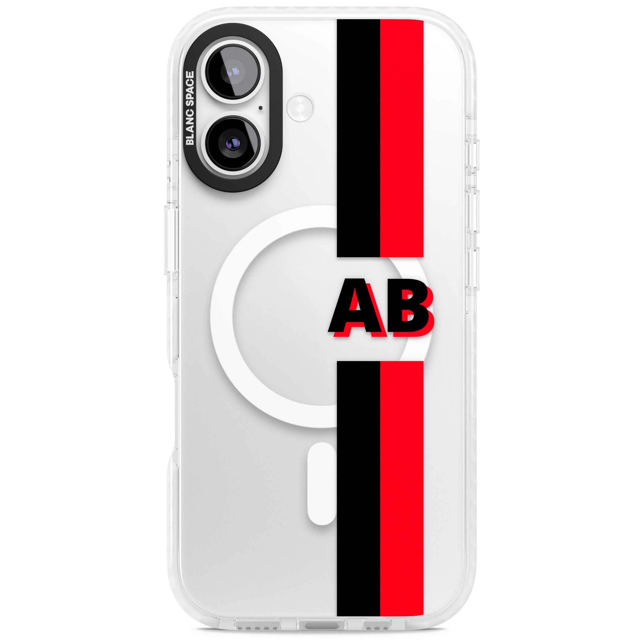 Personalised Bold Stripe iPhone 17 Impact Pro Clear Phone Case
