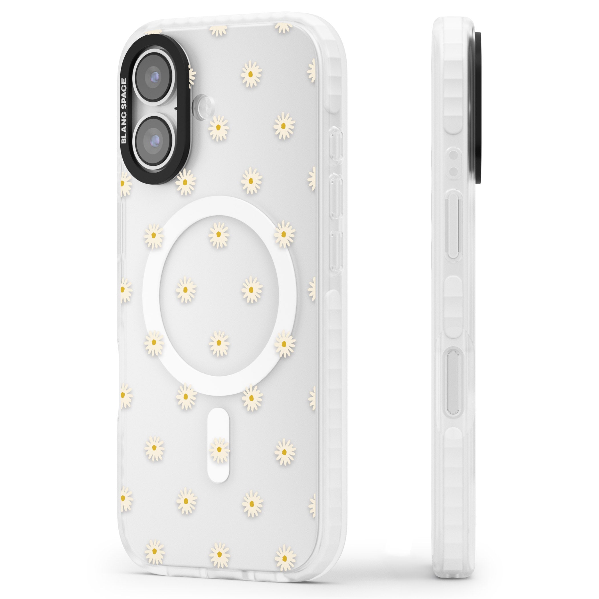 Daisy Pop Floral iPhone 17 Impact Pro Clear Phone Case Side Profile