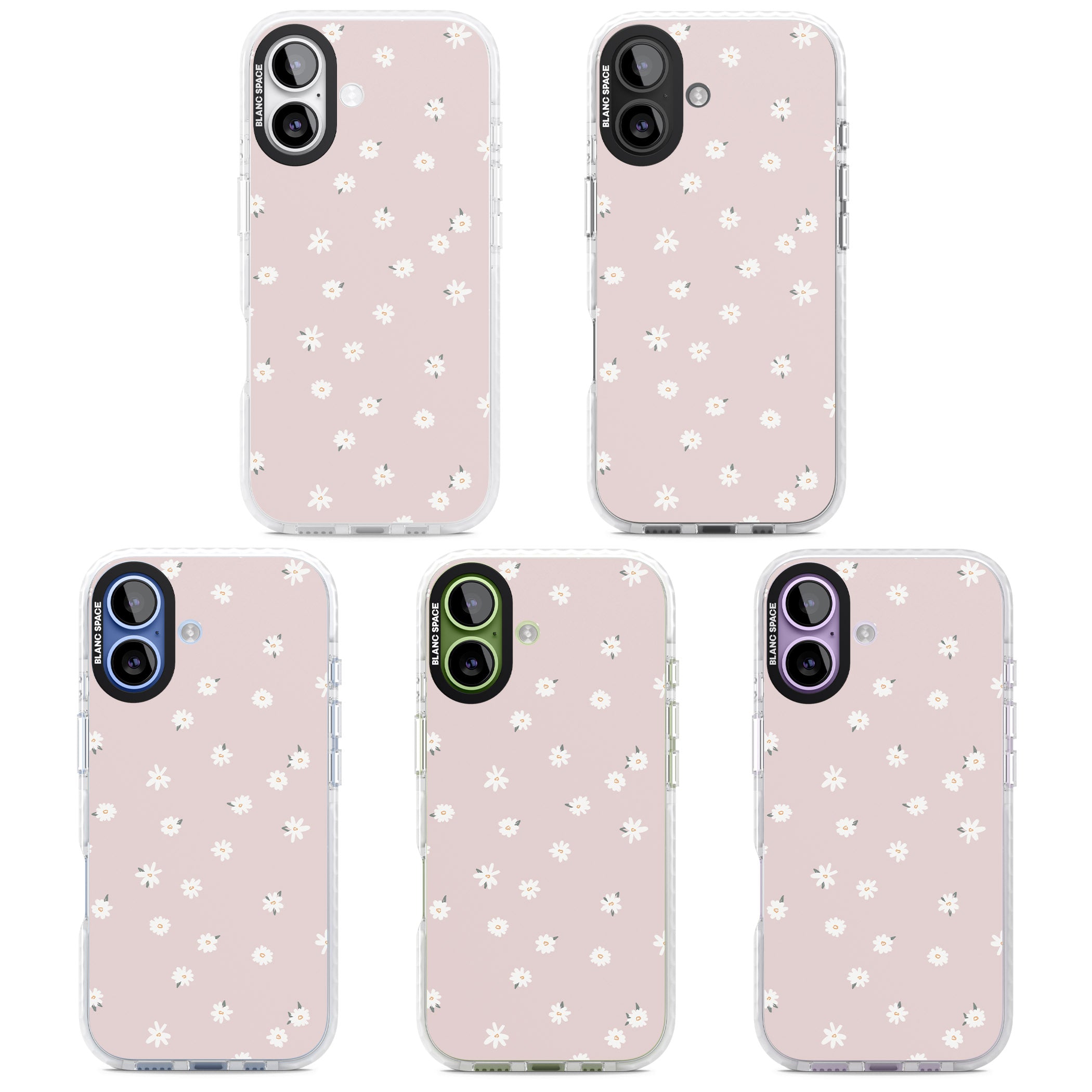 Painted Daises On Pink iPhone 17 Impact Pro Clear Phone Case APT Impact Protection