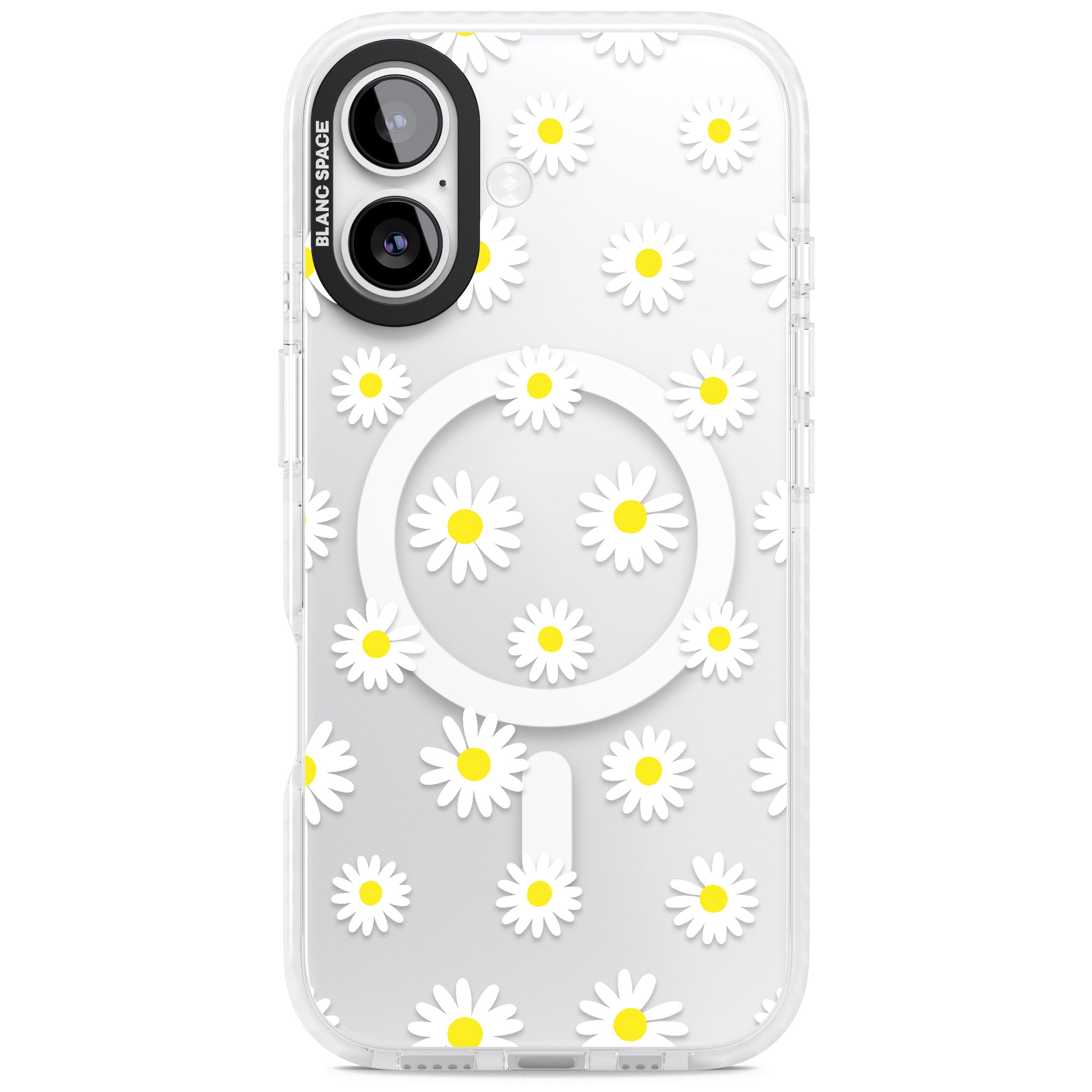 Personalised White Daisy Pattern iPhone 17 Impact Pro Clear Phone Case