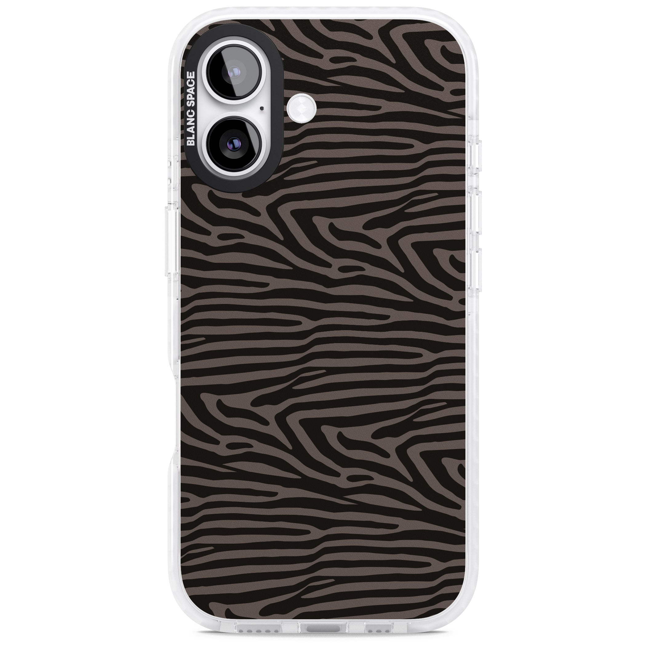 Dark Zebra Print iPhone 17 Impact Pro Clear Phone Case