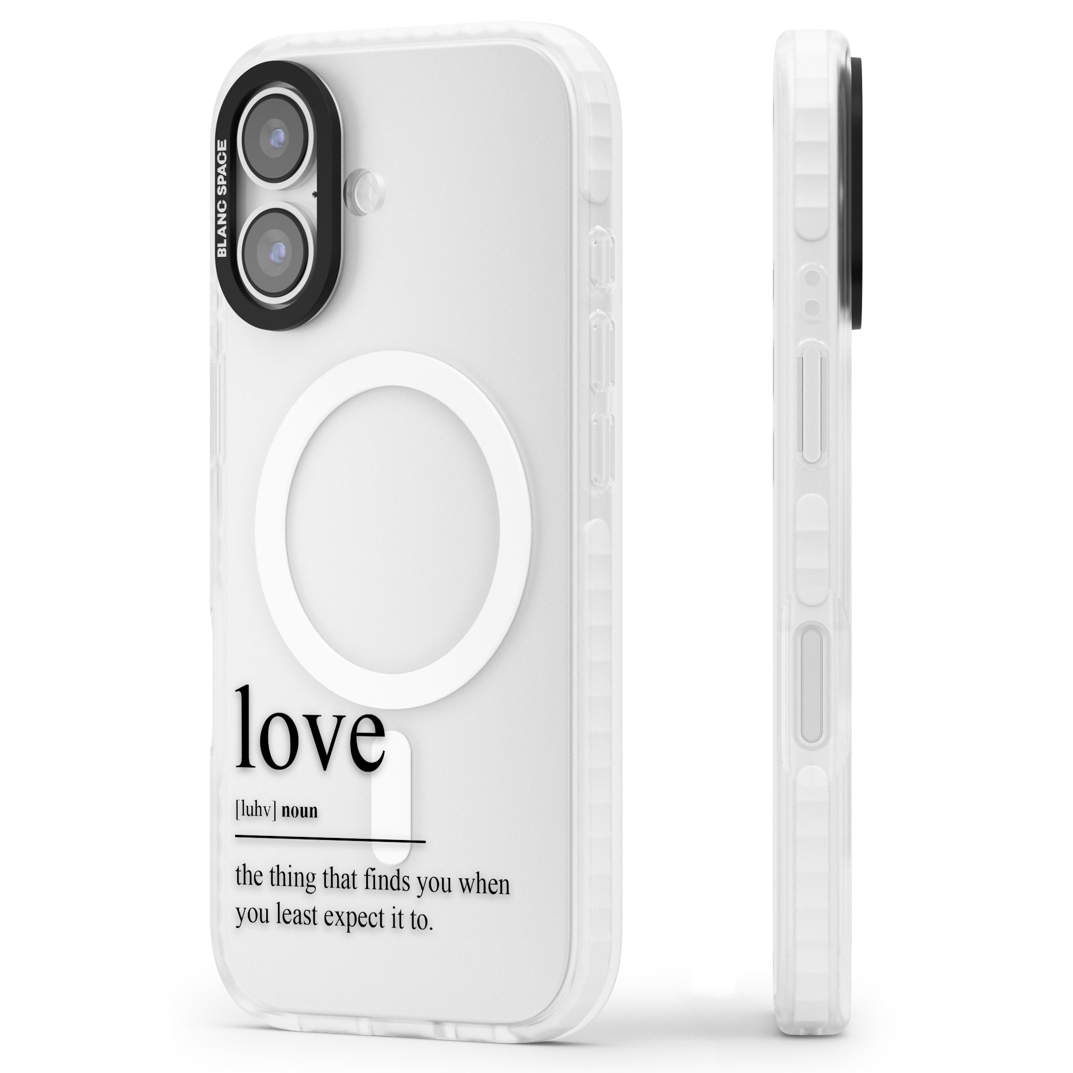 Love iPhone 17 Impact Pro Clear Phone Case Side Profile
