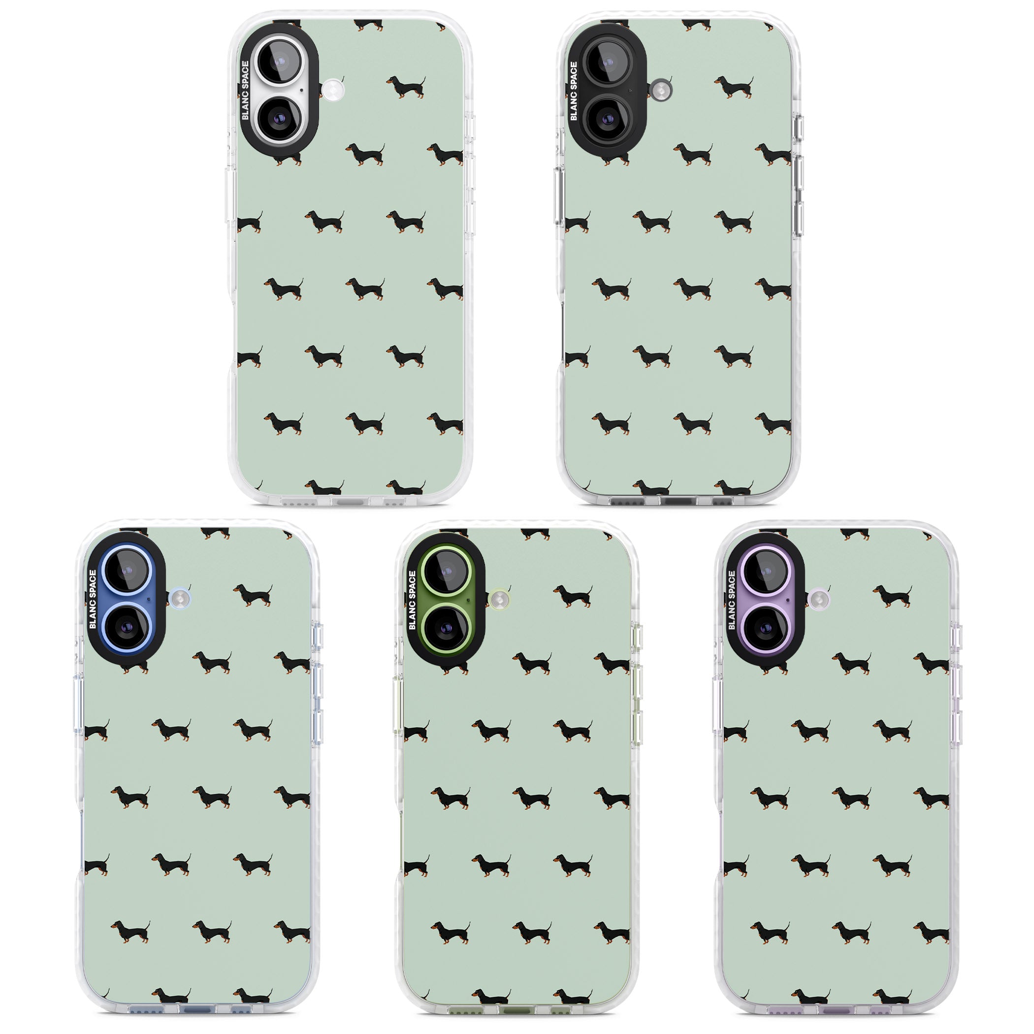 Dachshund Dog Pattern iPhone 17 Impact Pro Clear Phone Case APT Impact Protection