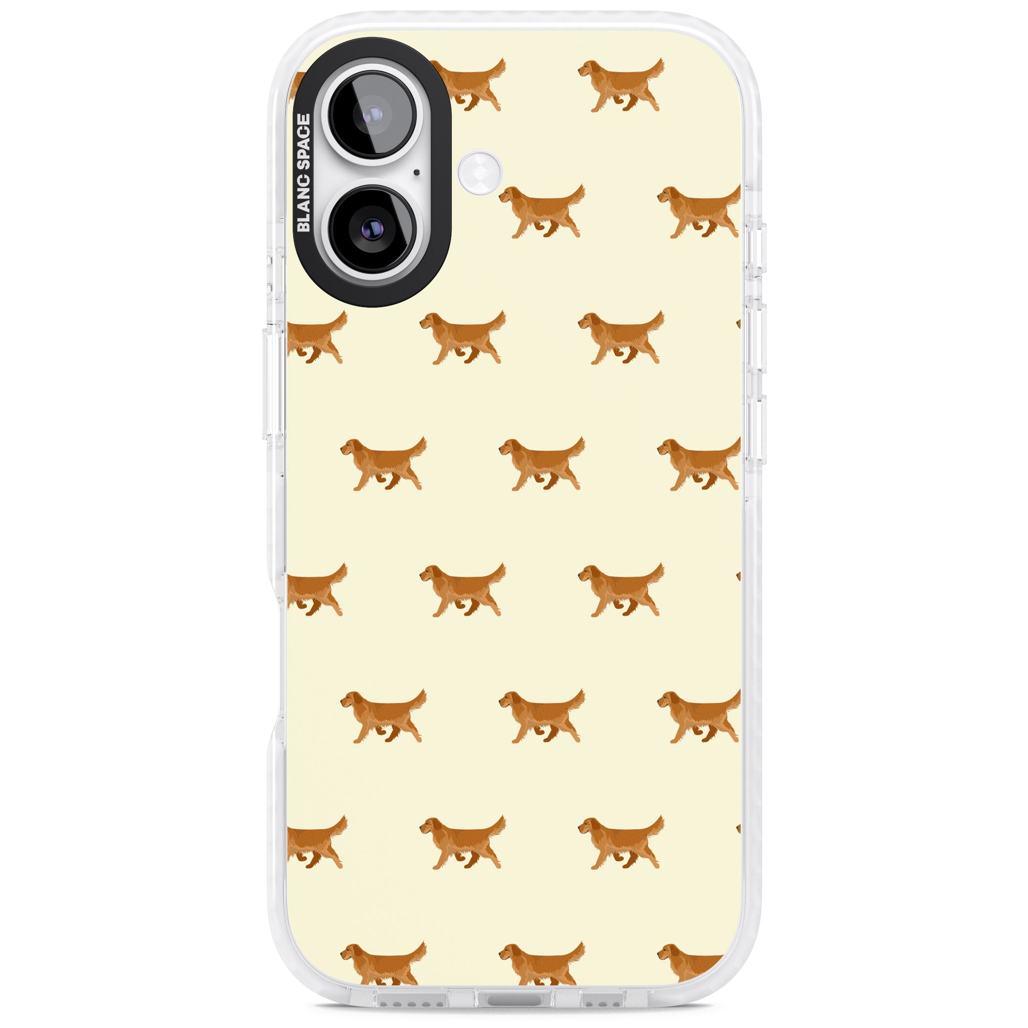 Golden Retriever Dog Pattern iPhone 17 Impact Pro Clear Phone Case