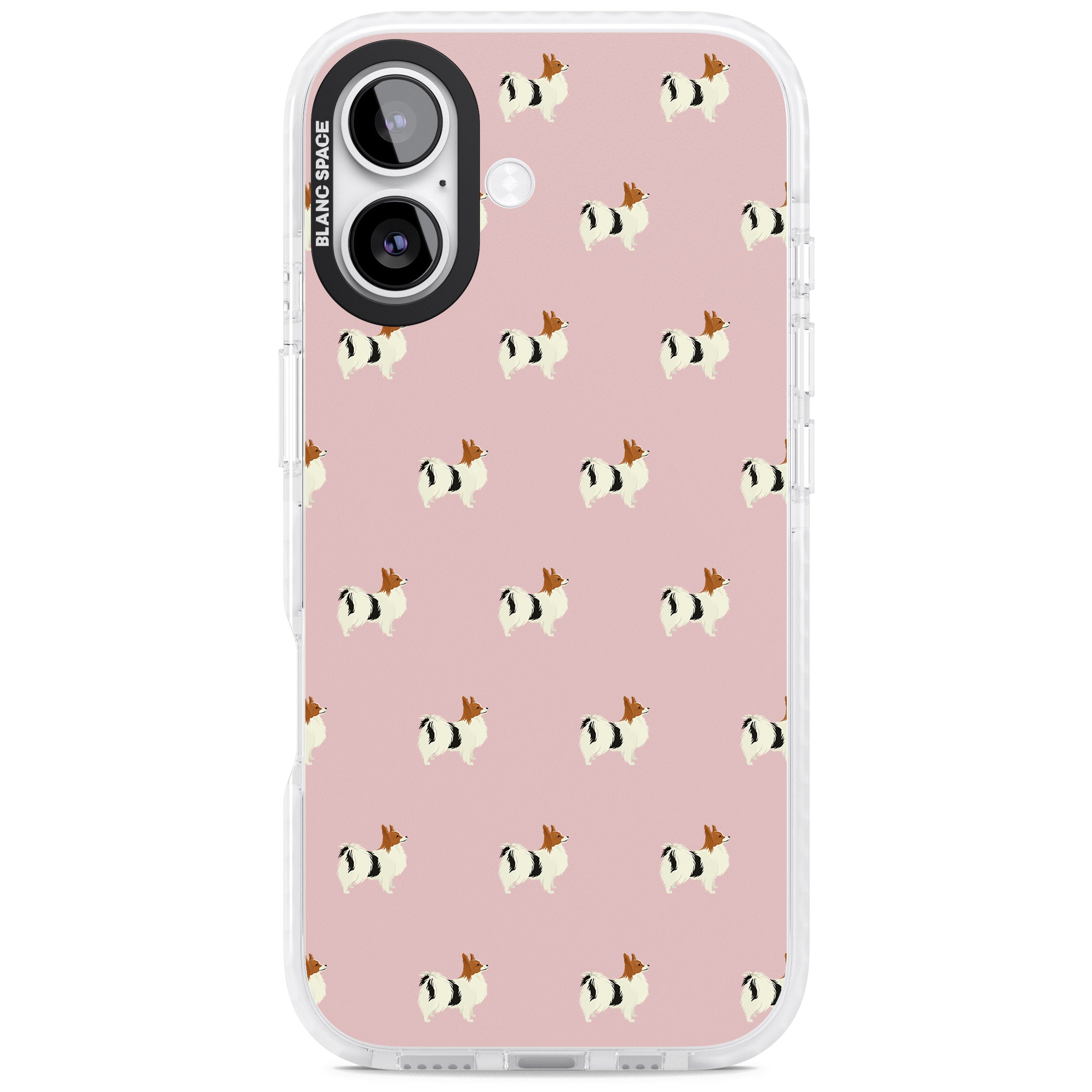 Papillon Dog Pattern iPhone 17 Impact Pro Clear Phone Case