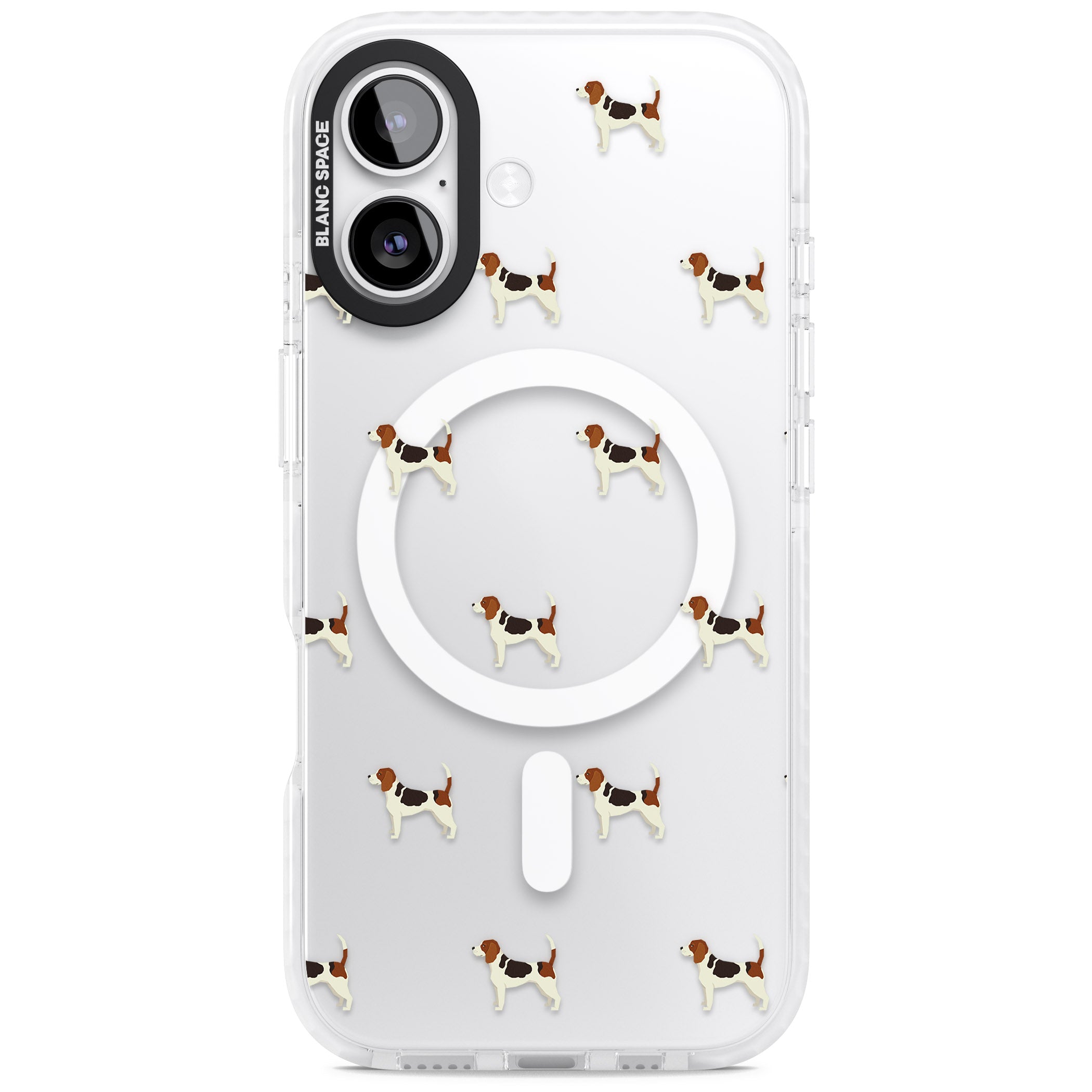 Beagle Dog Pattern iPhone 17 Impact Pro Clear Phone Case