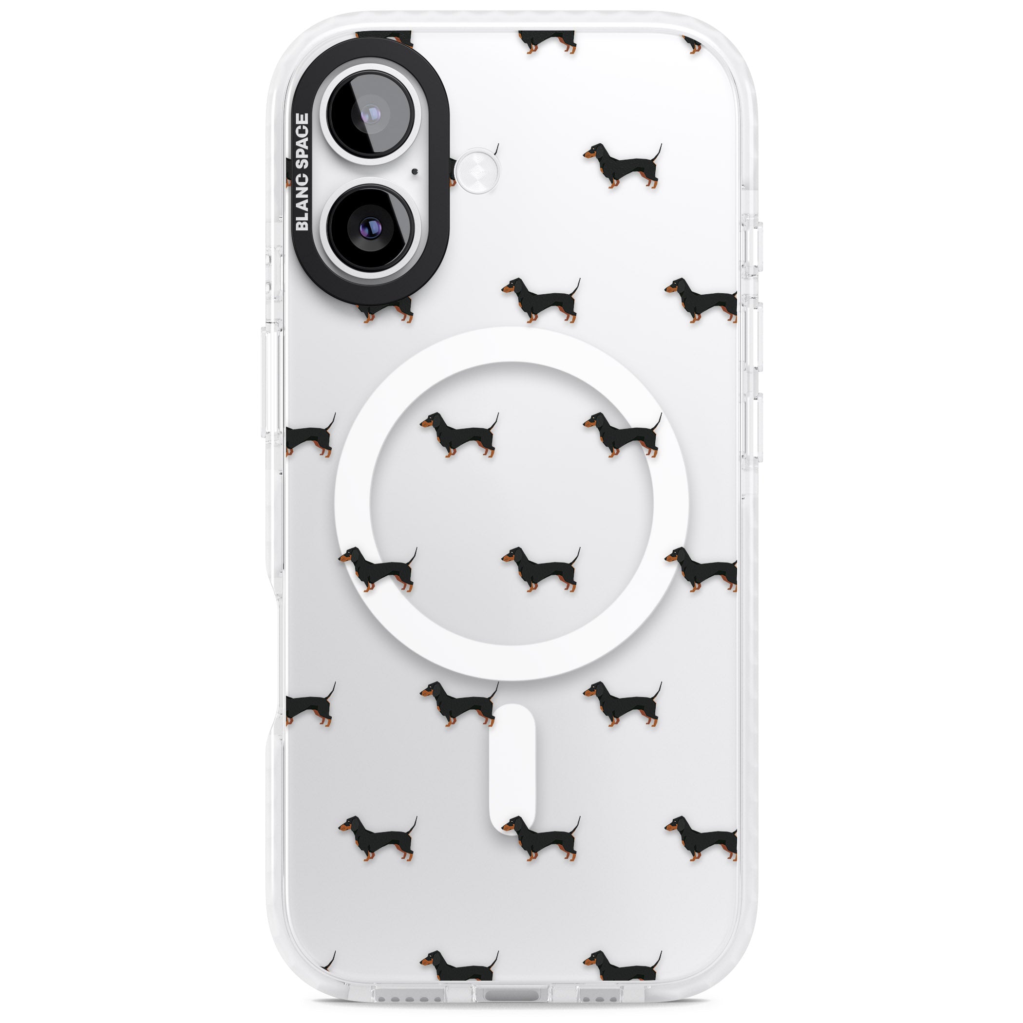 Dachshund Pattern Clear iPhone 17 Impact Pro Clear Phone Case