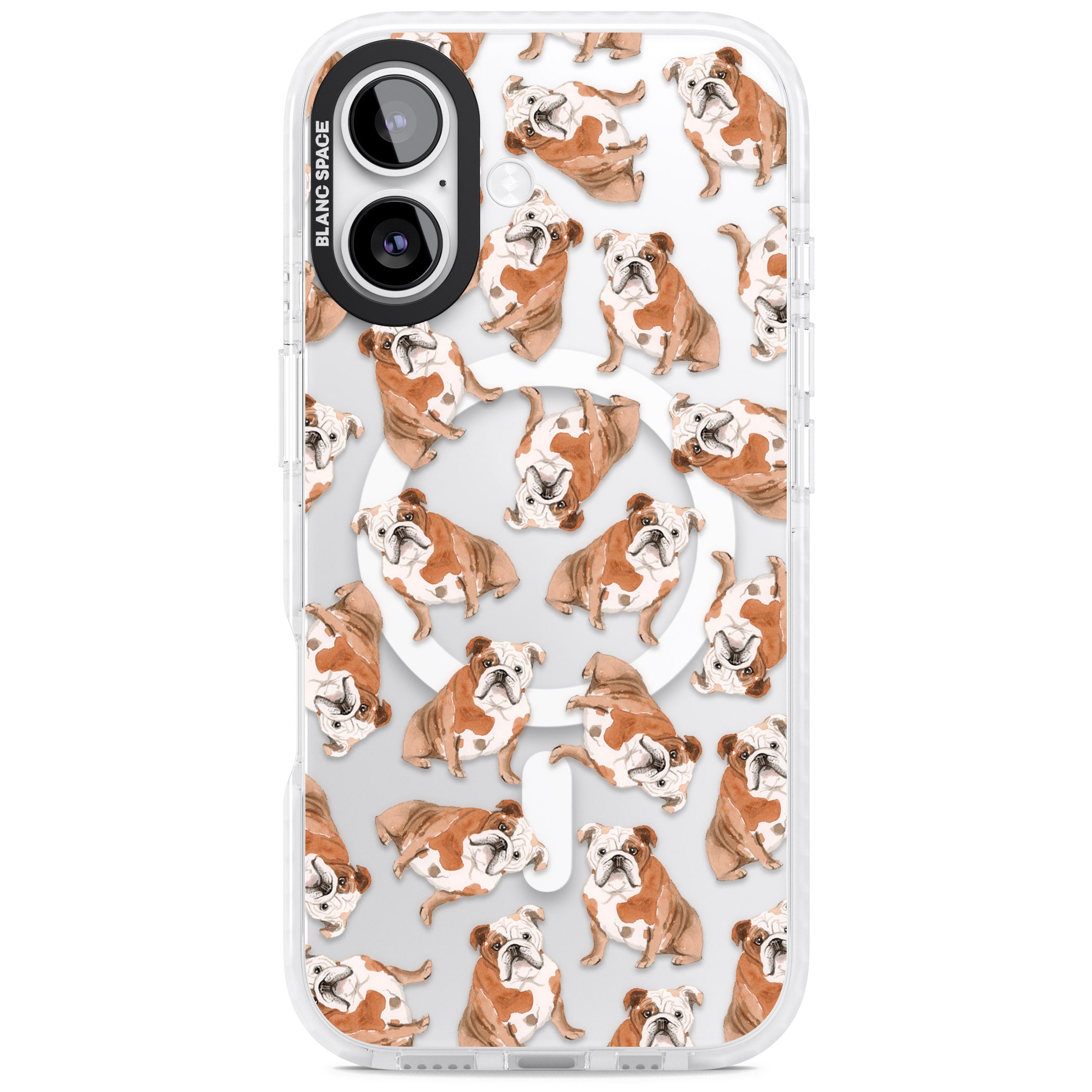 English Bulldog Watercolour Dog Pattern iPhone 17 Impact Pro Clear Phone Case