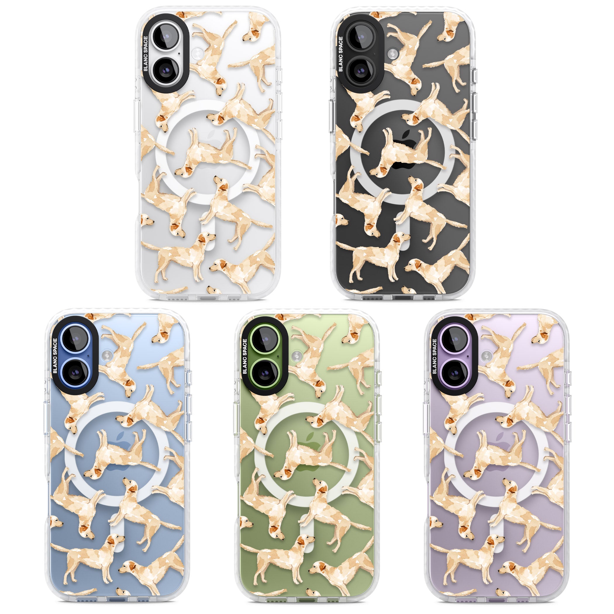 Yellow Labrador Watercolour Dog Pattern iPhone 17 Impact Pro Clear Phone Case APT Impact Protection