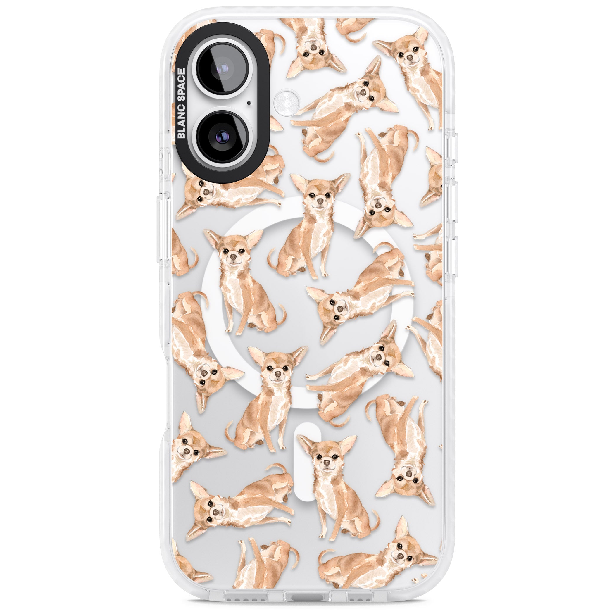 Chihuahua Watercolour Dog Pattern iPhone 17 Impact Pro Clear Phone Case