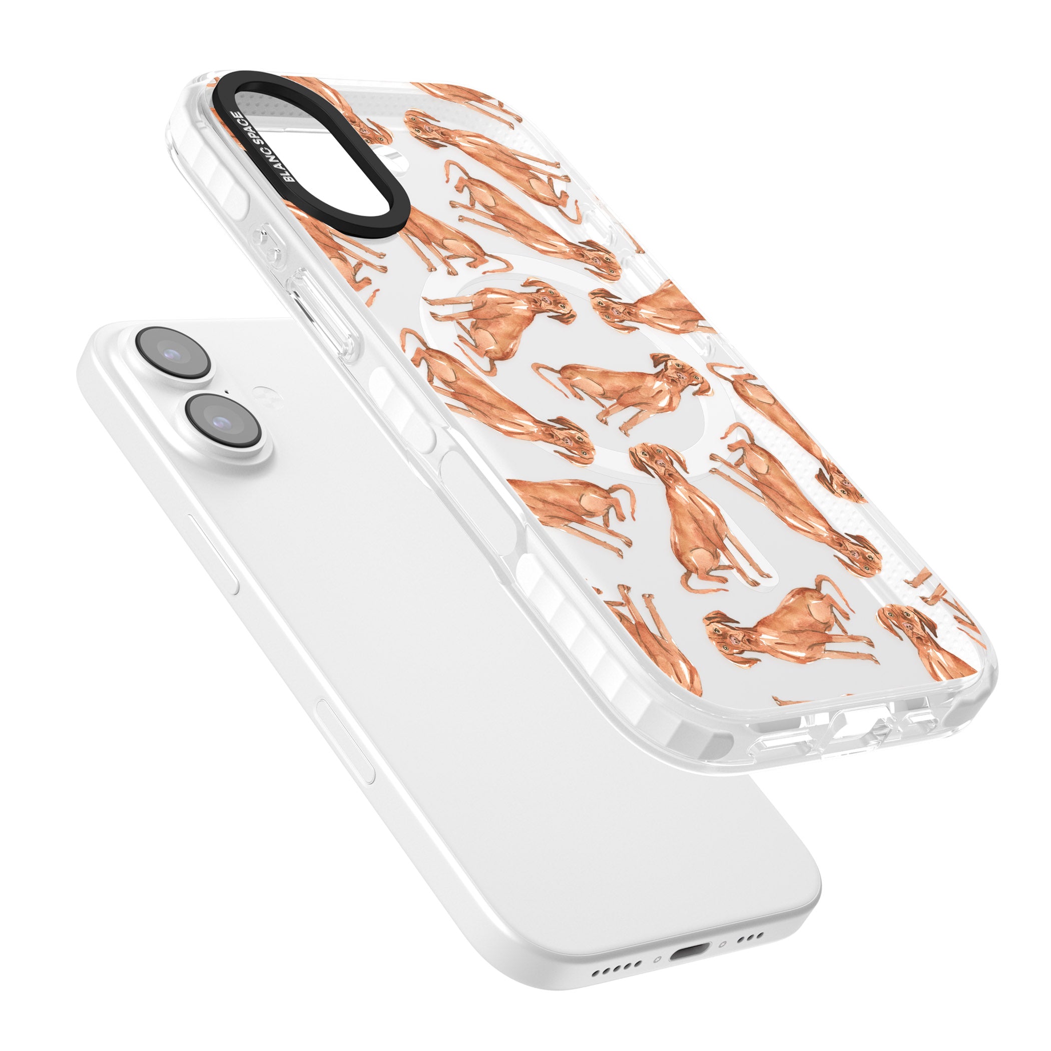 Hungarian Vizsla Watercolor Pattern iPhone 17 Impact Pro Clear Phone Case Colours