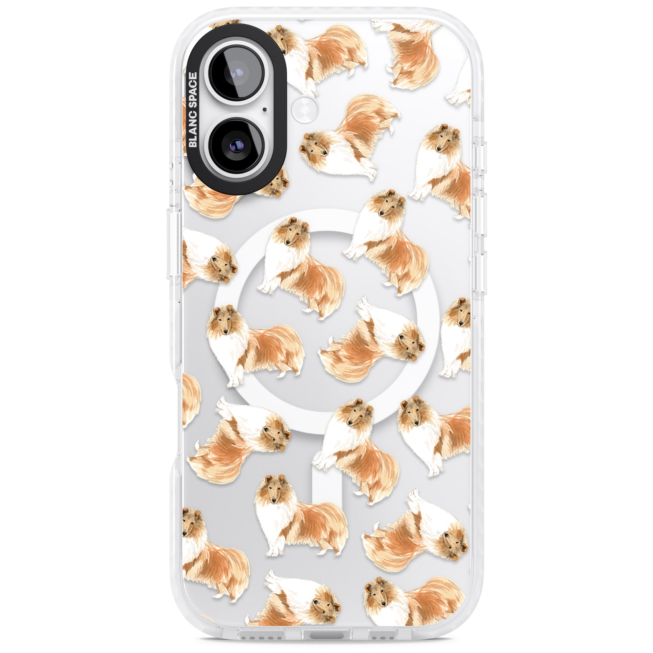 Collie Watercolor iPhone 17 Impact Pro Clear Phone Case