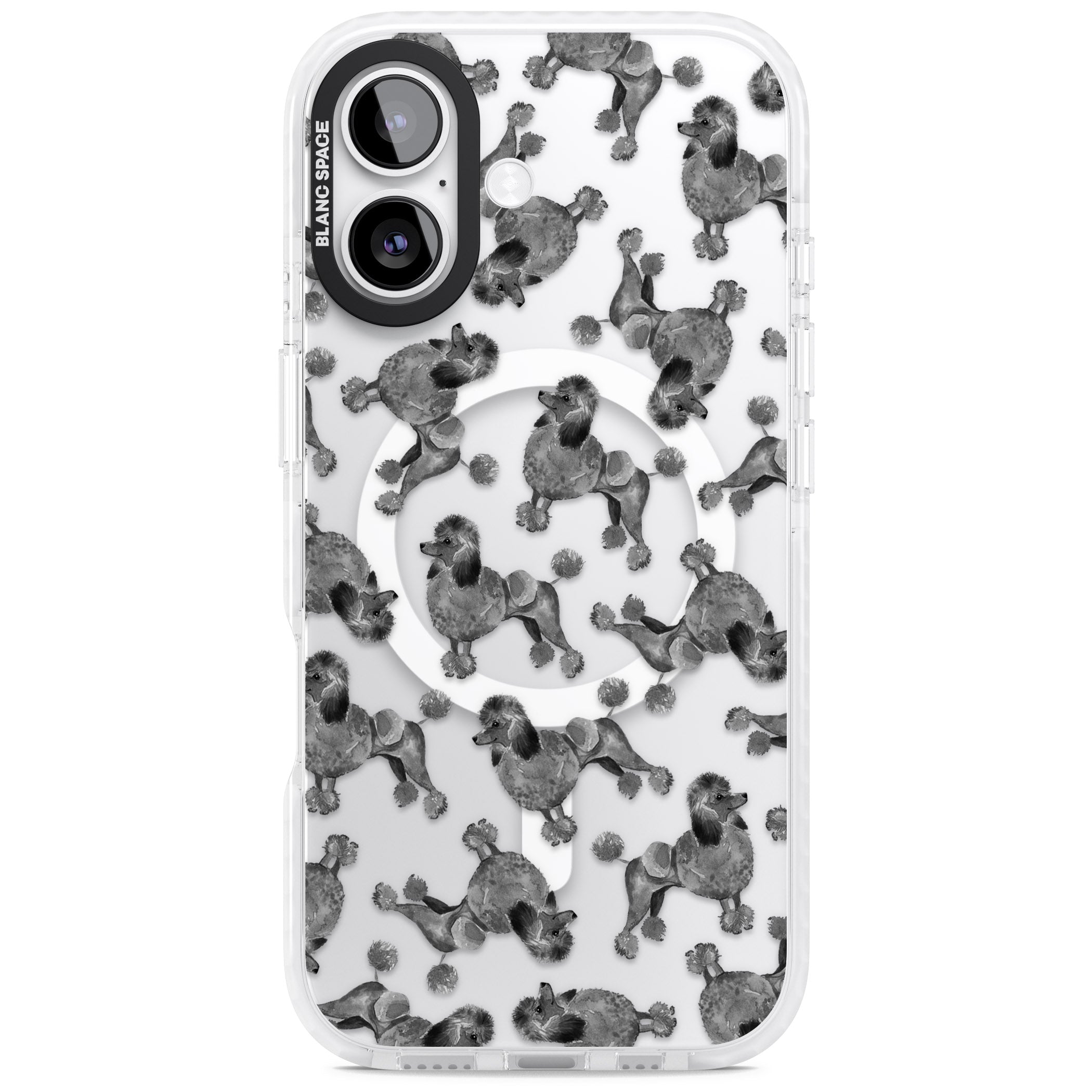 Poodle Pattern iPhone 17 Impact Pro Clear Phone Case