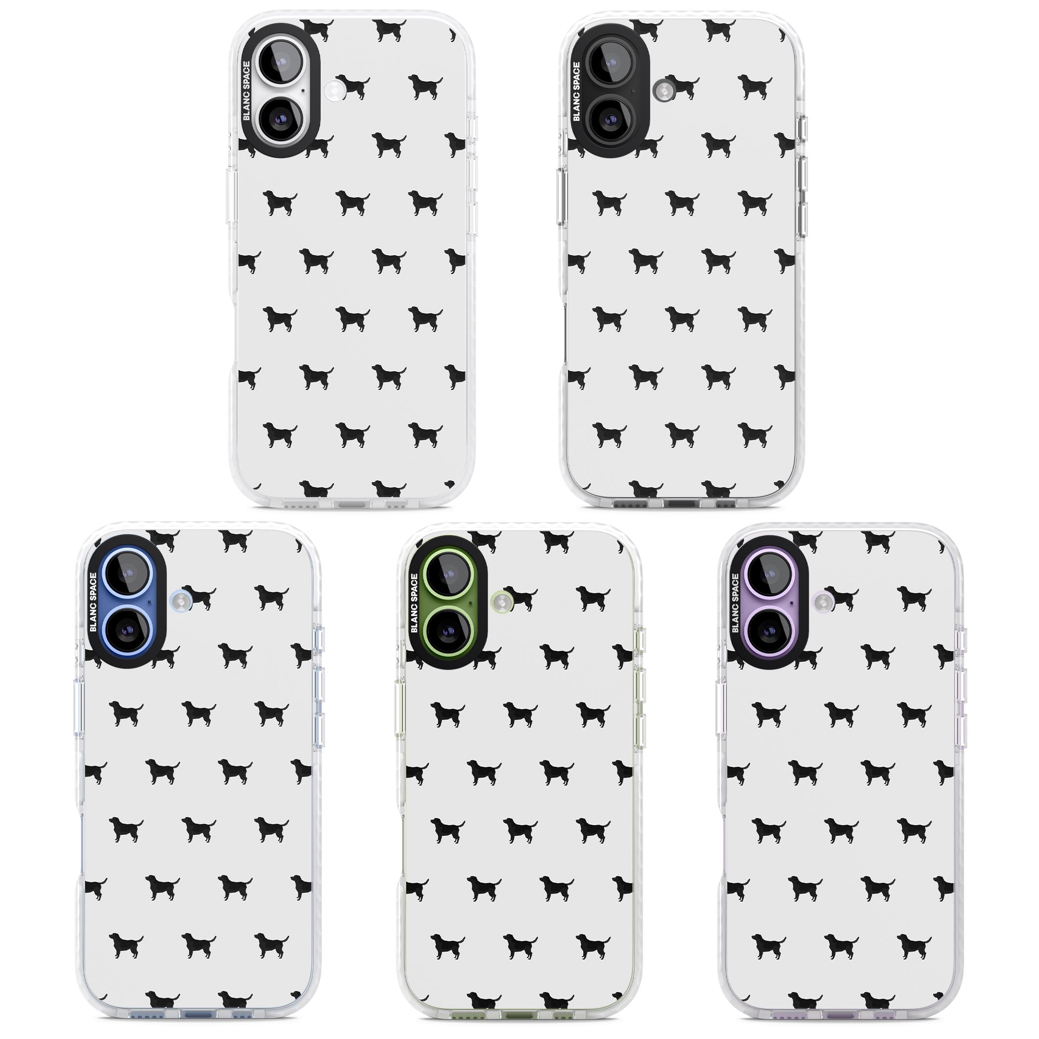 Black Labrador Spot Pattern iPhone 17 Impact Pro Clear Phone Case APT Impact Protection