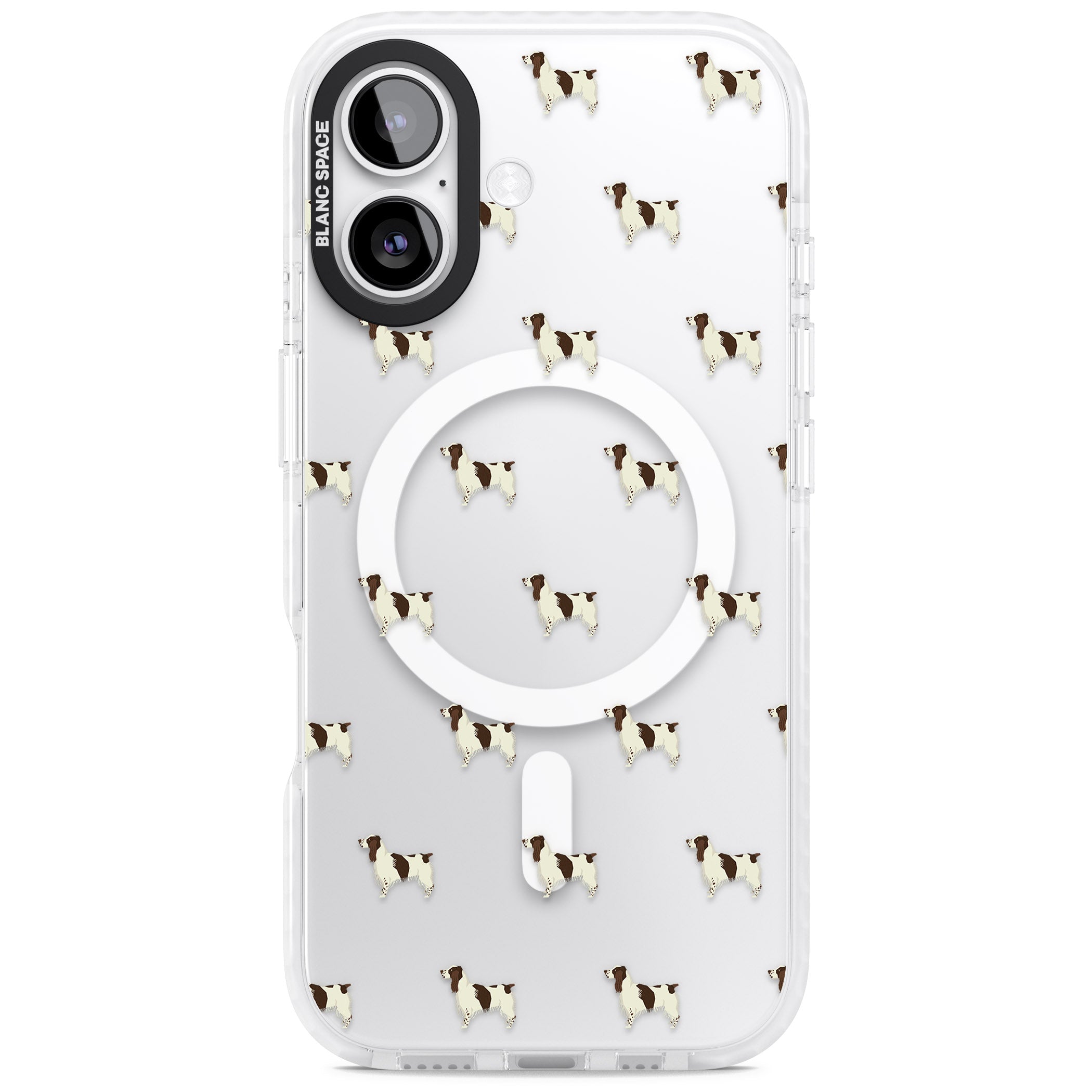 Spaniel Pattern iPhone 17 Impact Pro Clear Phone Case