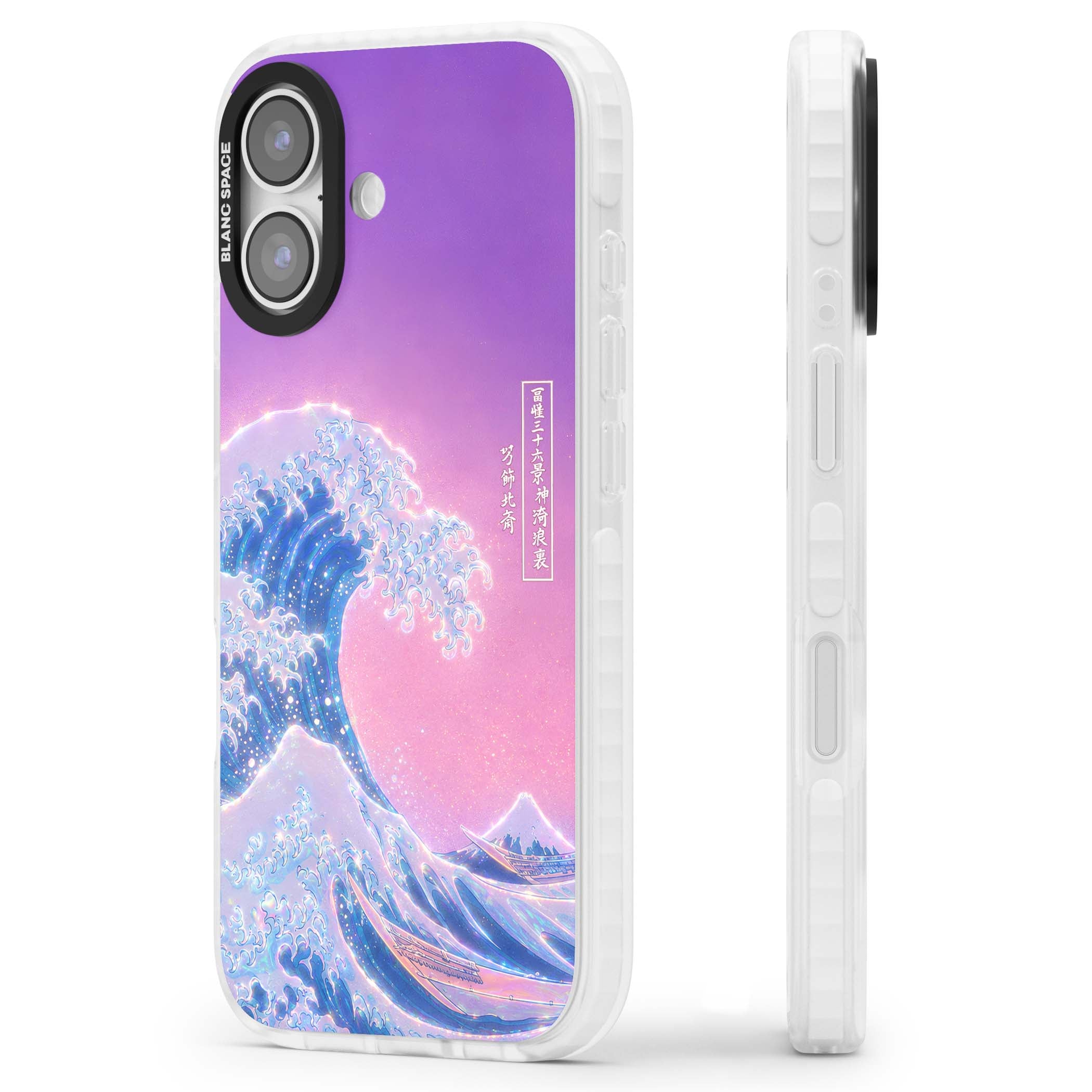 The Great Opal Wave Japanese iPhone case featuring Hokusai's great wave in iridescent pastels with lilac sky and Mou | Impact Magsafe case for iPhone 17