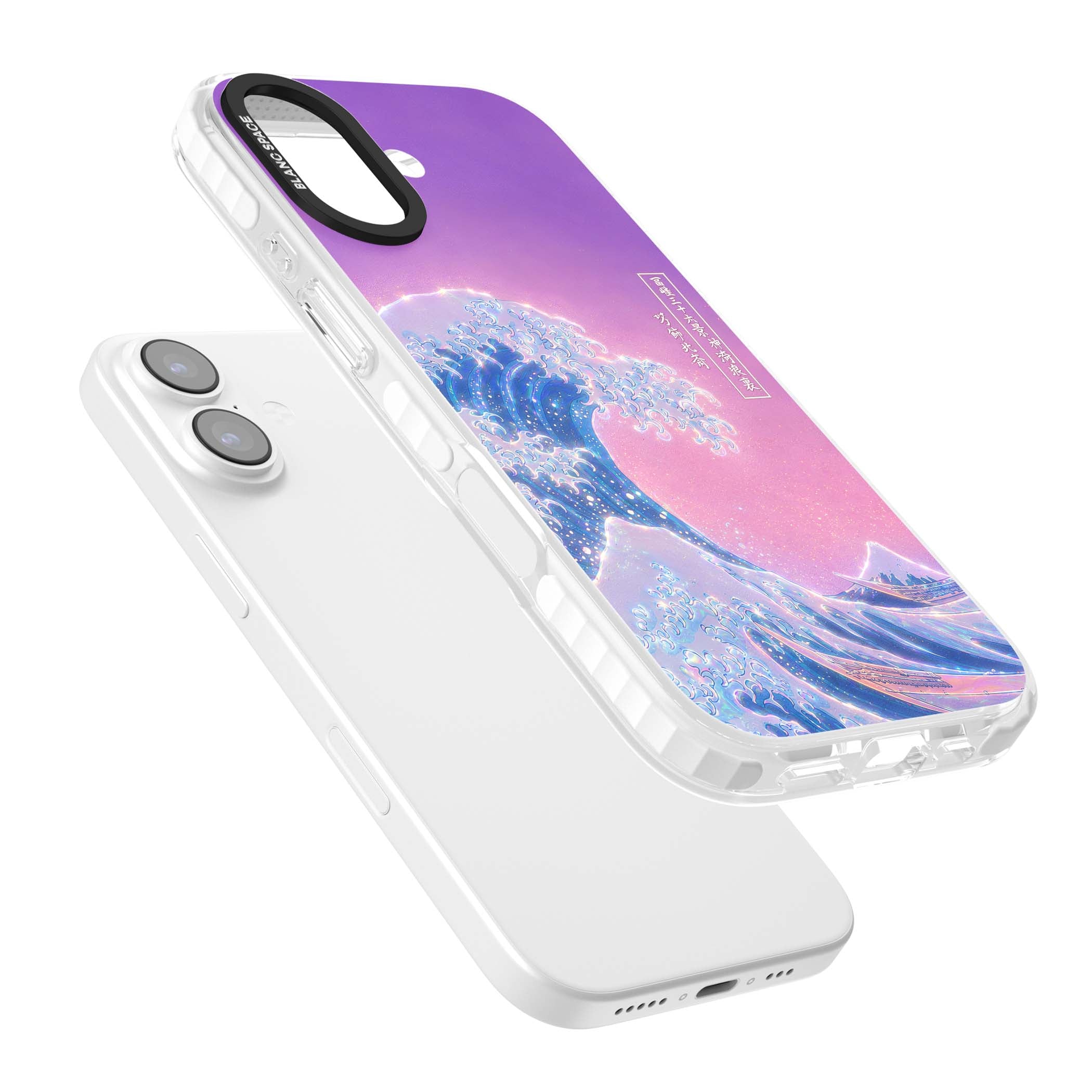The Great Opal Wave Japanese iPhone case featuring Hokusai's great wave in iridescent pastels with lilac sky and Mou | Impact Magsafe case for iPhone 17