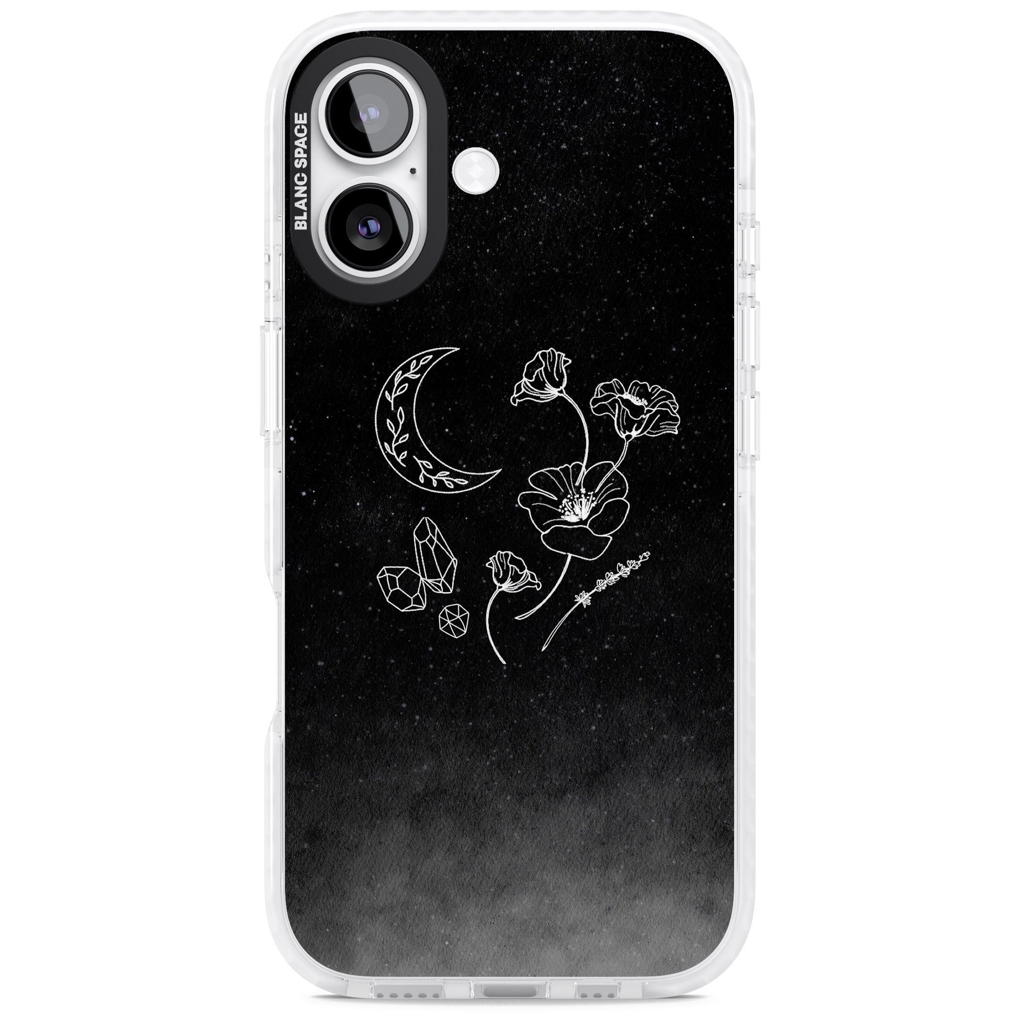 Midnight Moon Botanic iPhone 17 Impact Pro Clear Phone Case
