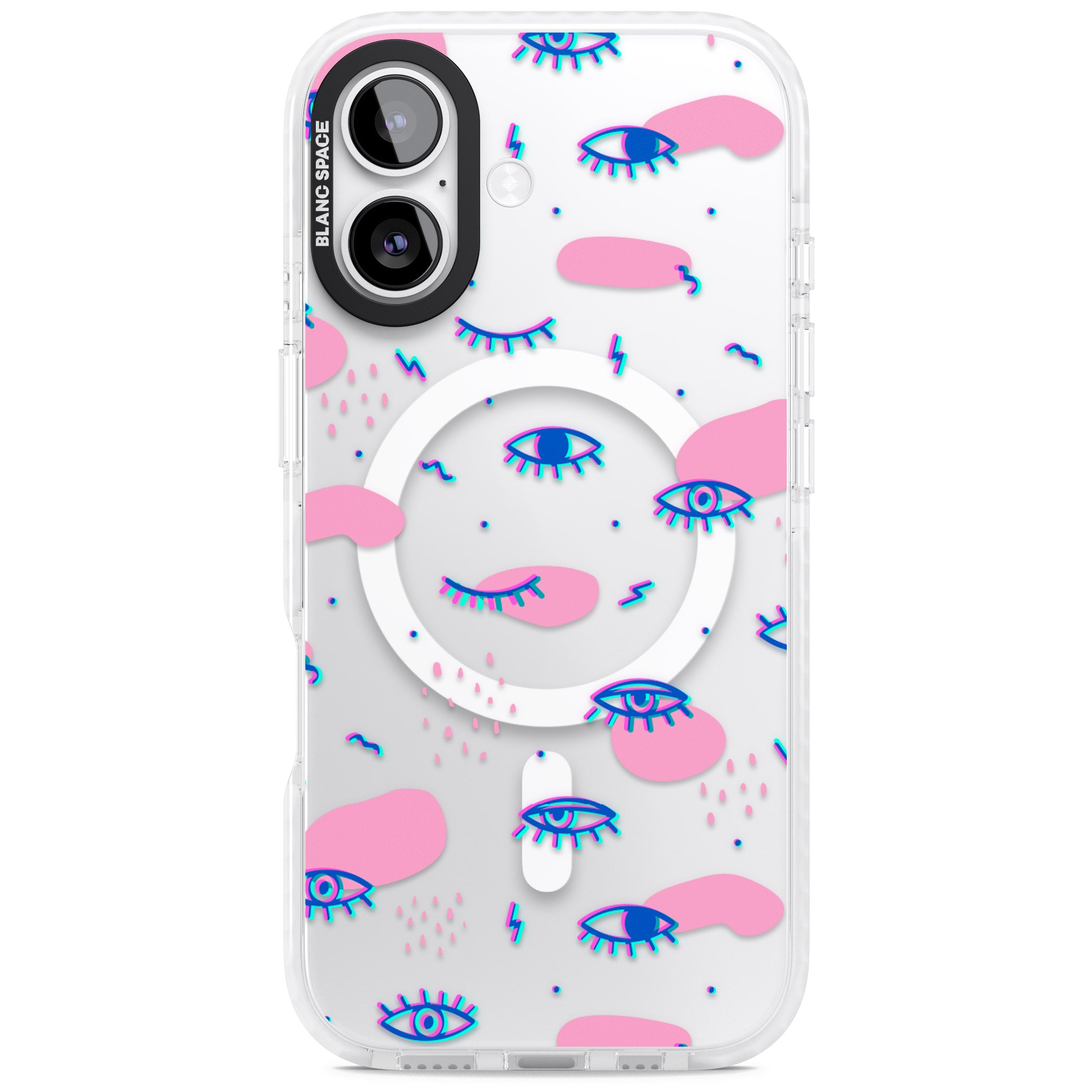 Pink Eye Pattern iPhone 17 Impact Pro Clear Phone Case