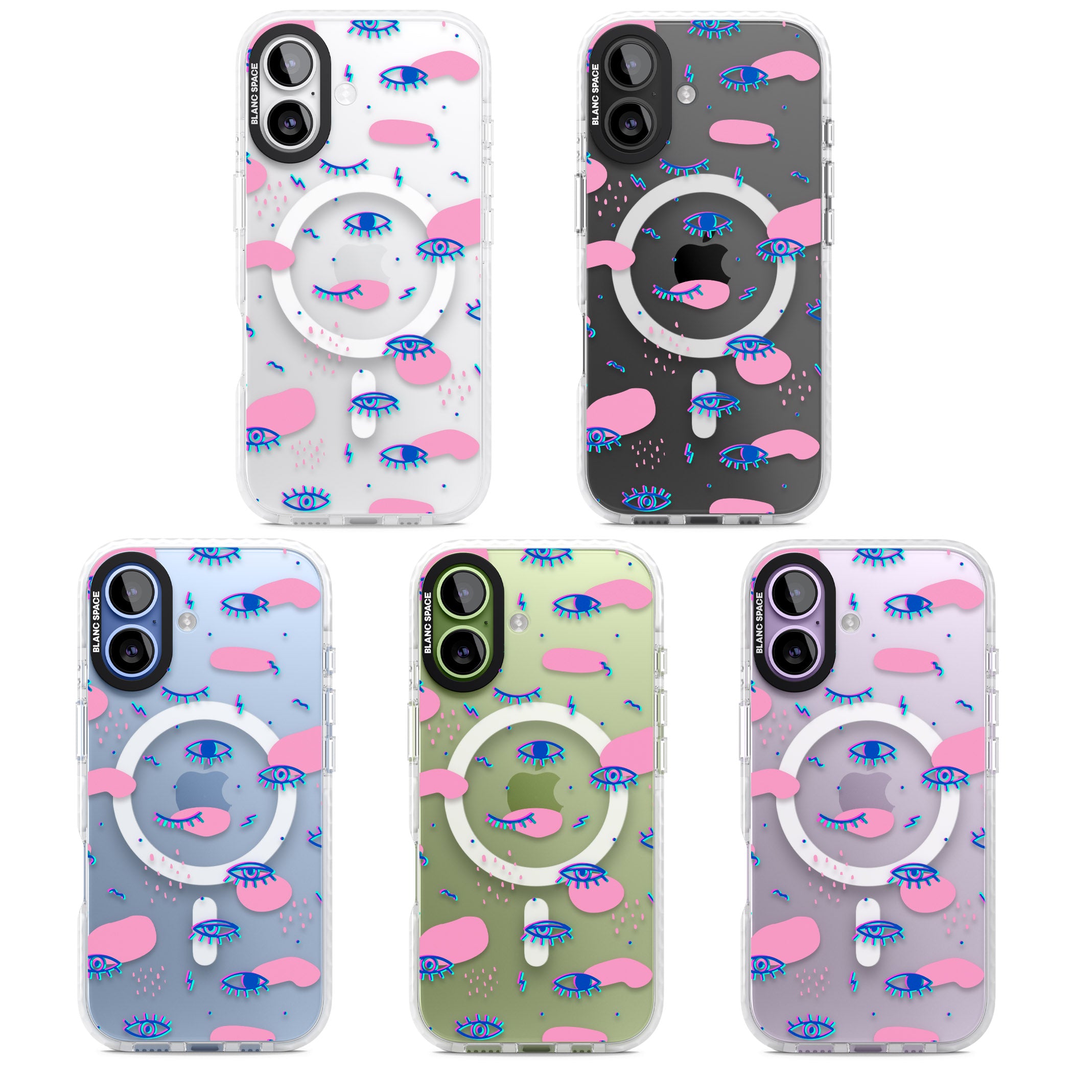 Pink Eye Pattern iPhone 17 Impact Pro Clear Phone Case APT Impact Protection