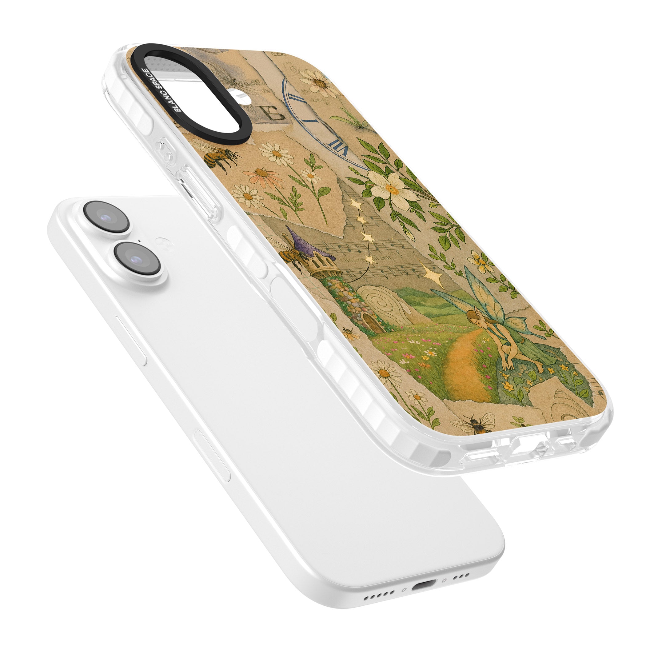 Floral Fairy Collage iPhone 17 Impact Pro Clear Phone Case Colours