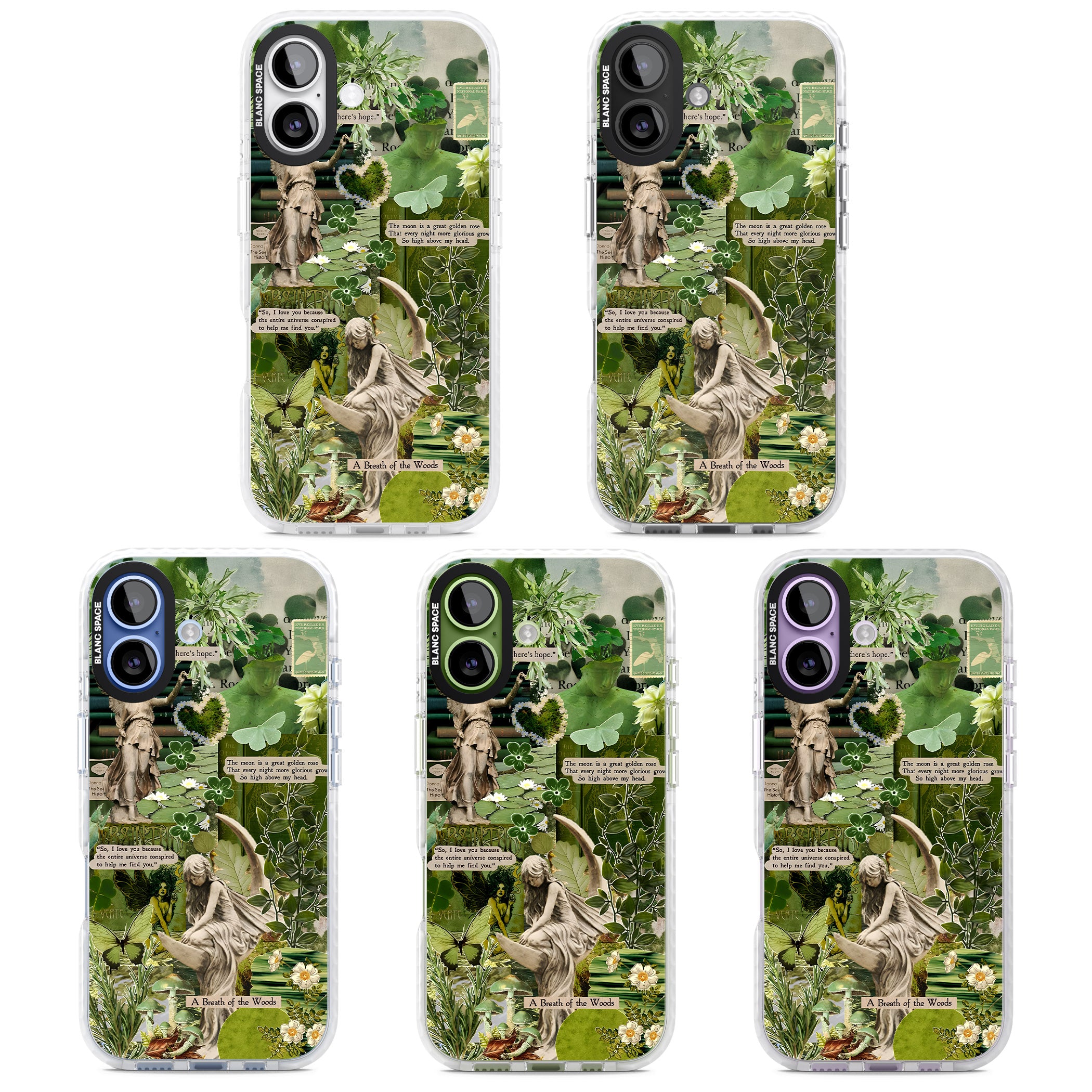 Enchanted Forest Green iPhone 17 Impact Pro Clear Phone Case APT Impact Protection