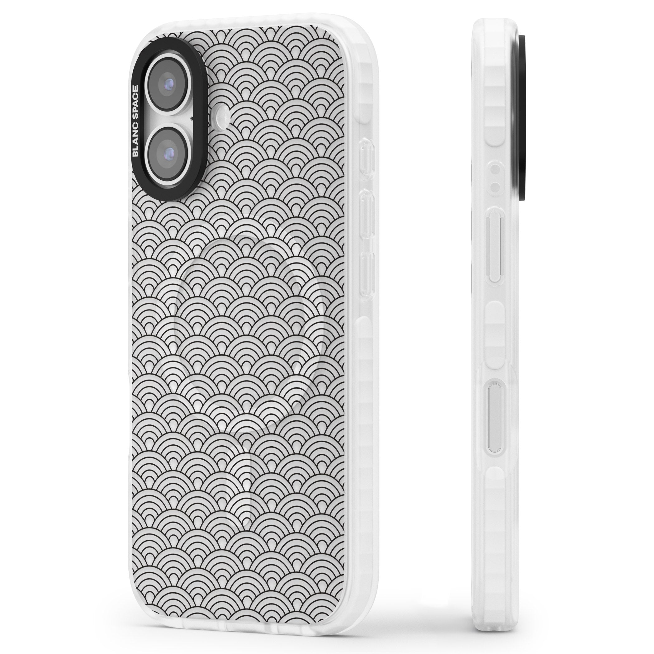 Scalloped Waves iPhone 17 Impact Pro Clear Phone Case Side Profile