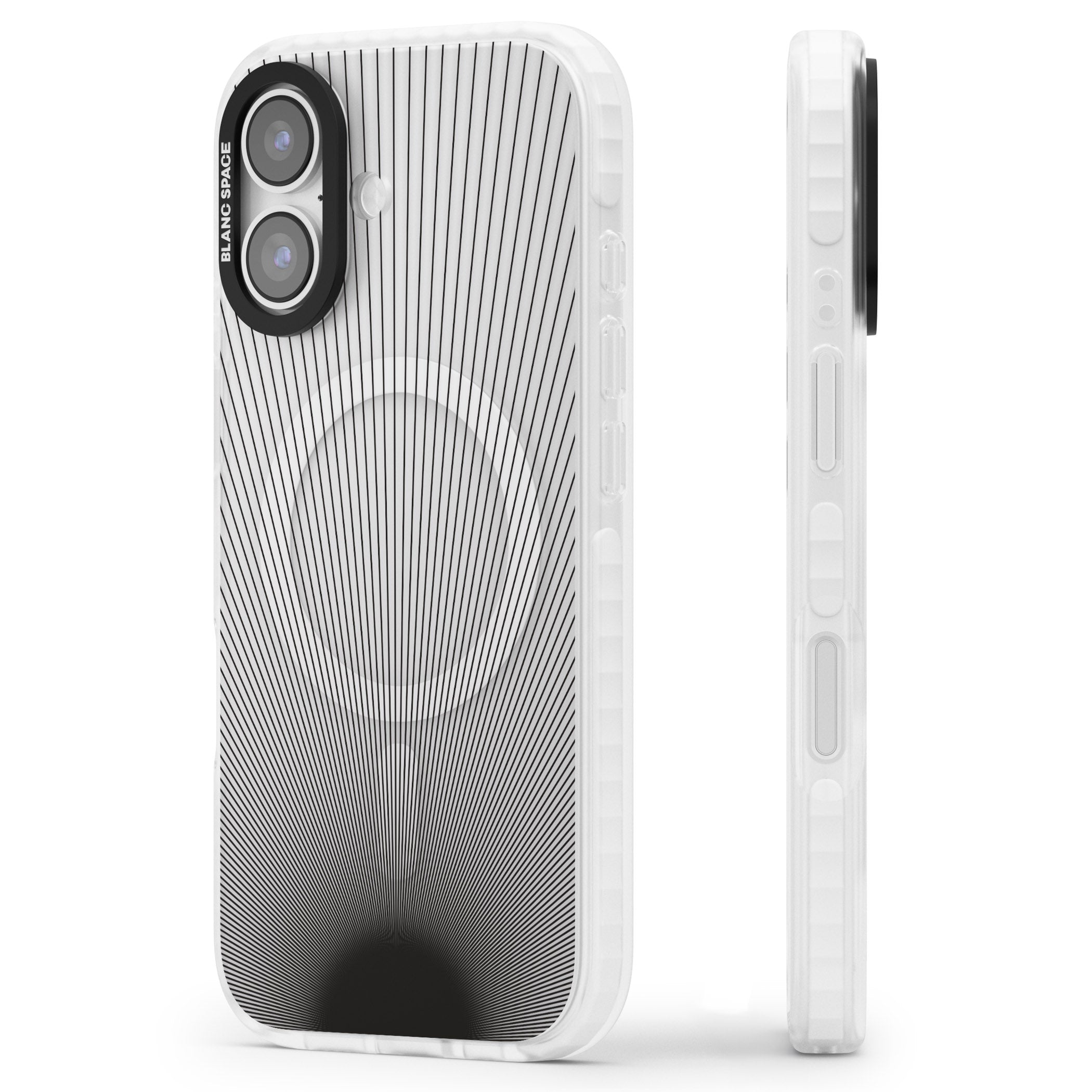 Linear Sunburst iPhone 17 Impact Pro Clear Phone Case Side Profile