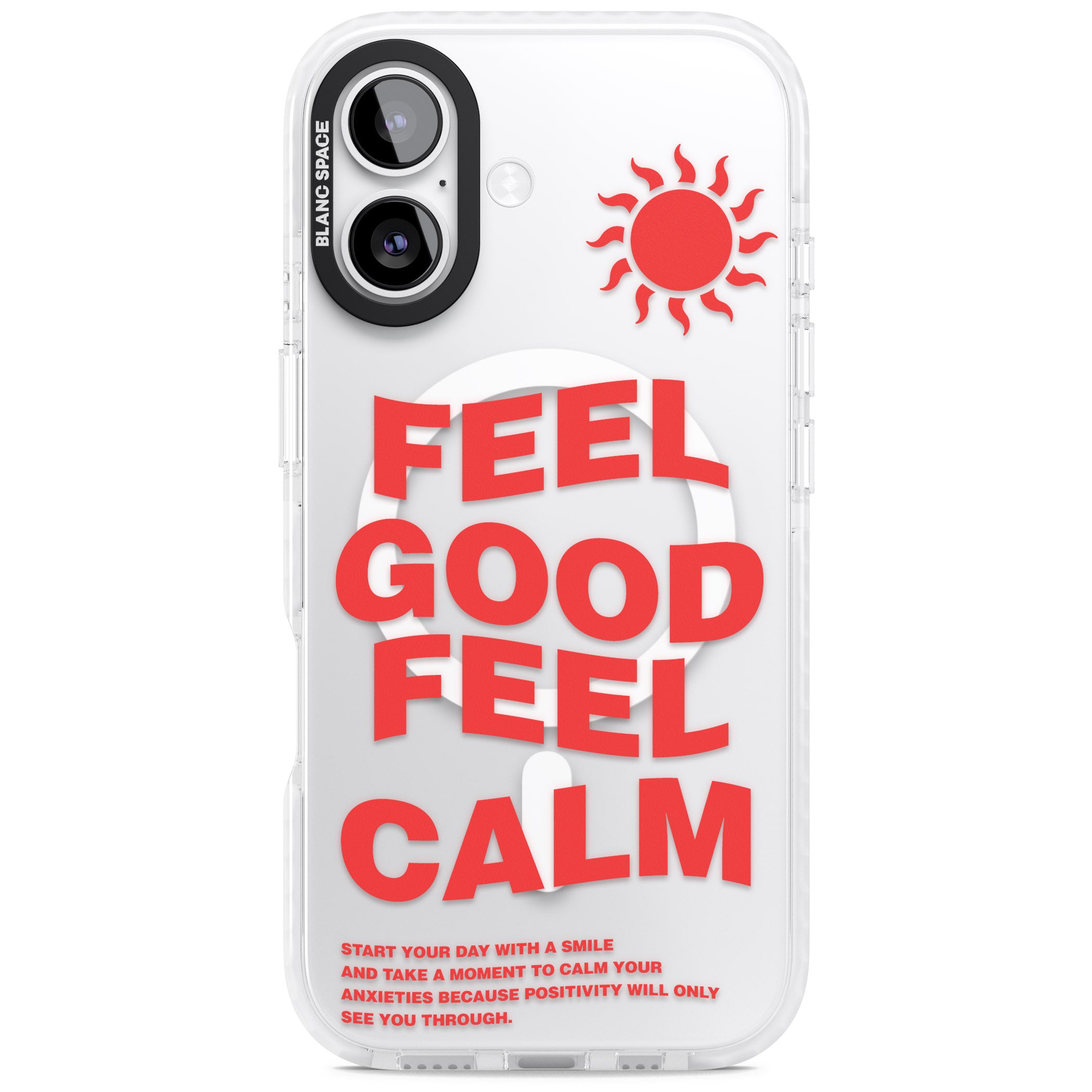 Feel Good Feel Calm (Red) iPhone 17 Impact Pro Clear Phone Case