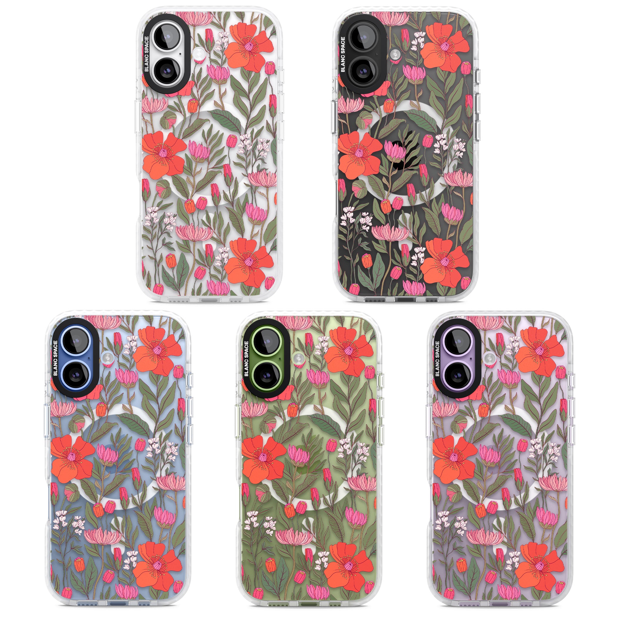 Peachy Floral iPhone 17 Impact Pro Clear Phone Case APT Impact Protection
