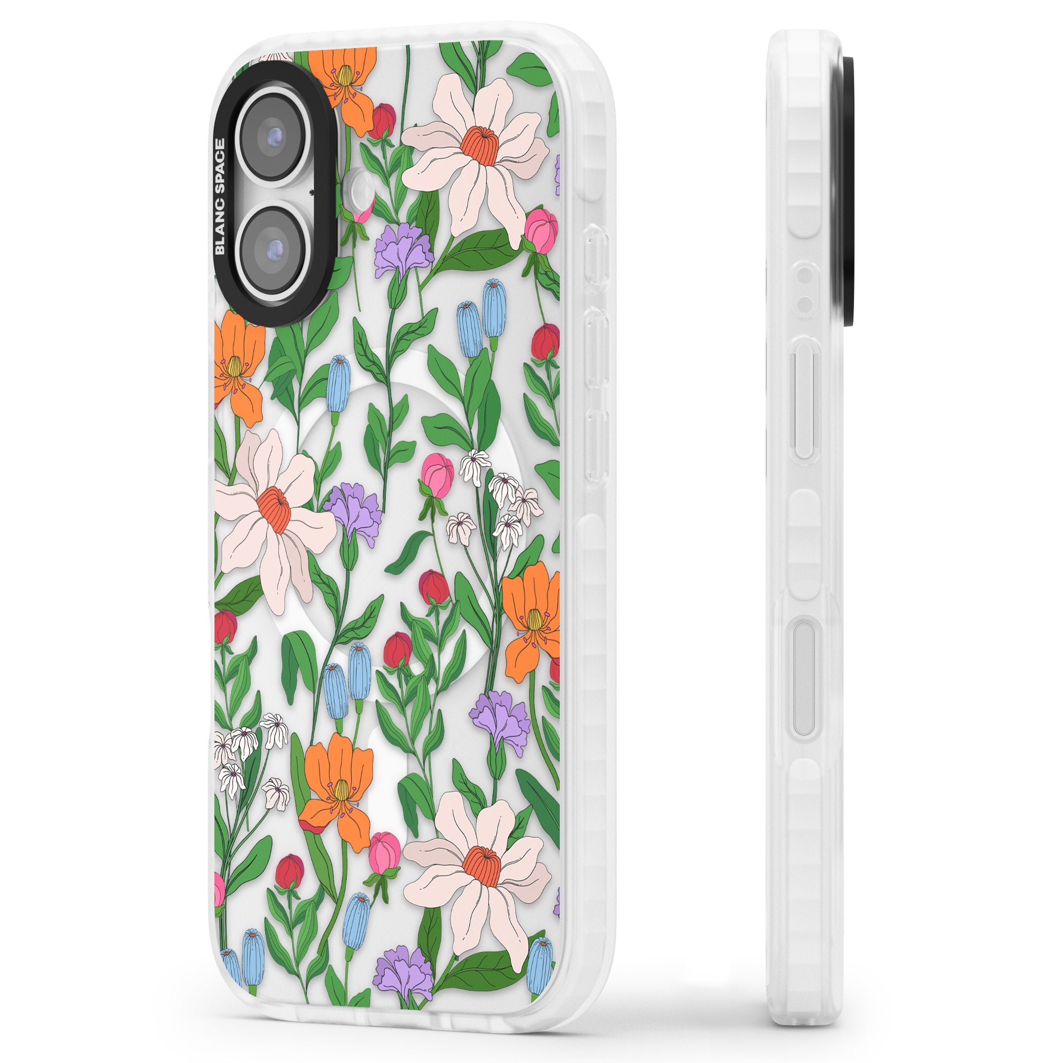 Full Bloom iPhone 17 Impact Pro Clear Phone Case Side Profile