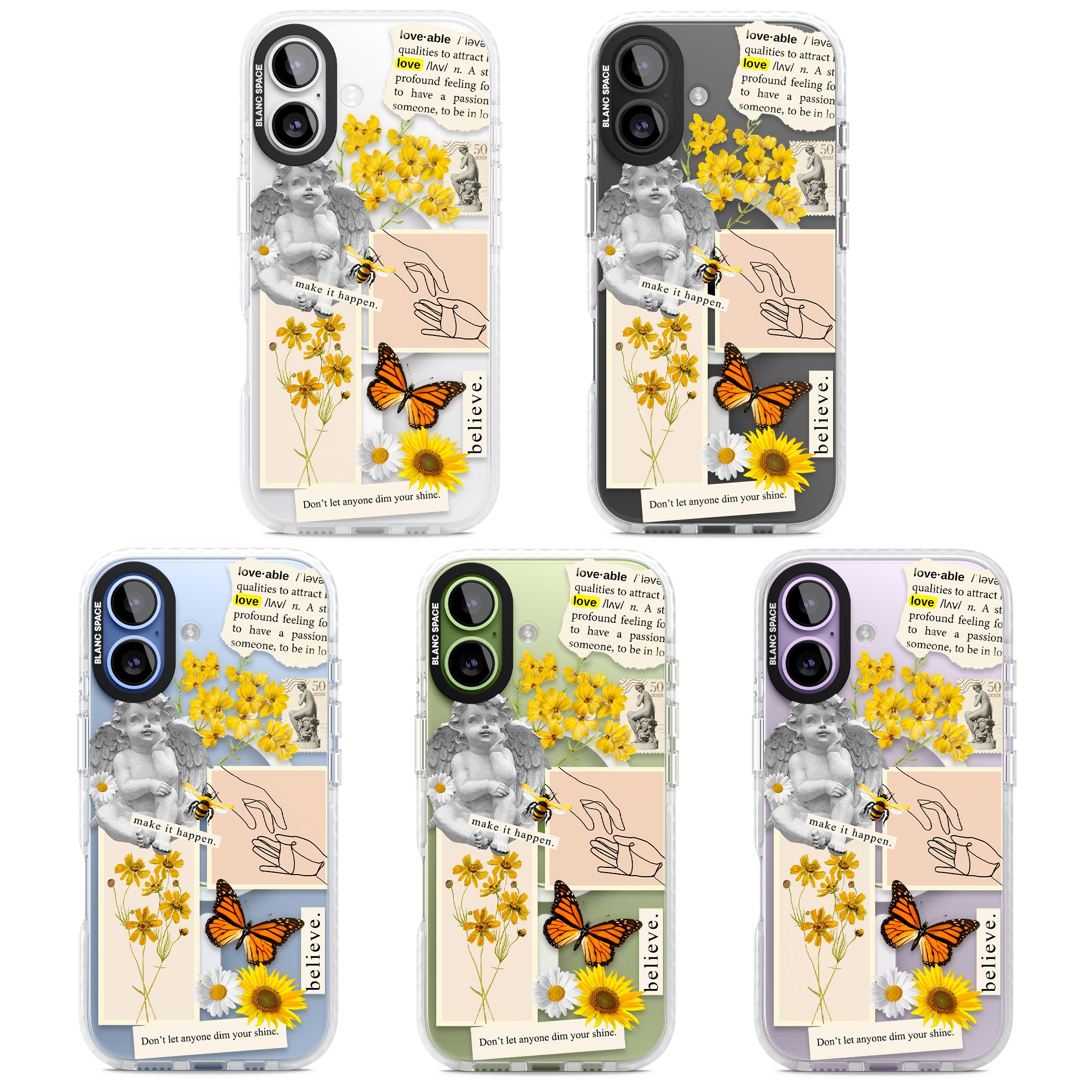 Vintage Wildflower Collage iPhone 17 Impact Pro Clear Phone Case APT Impact Protection