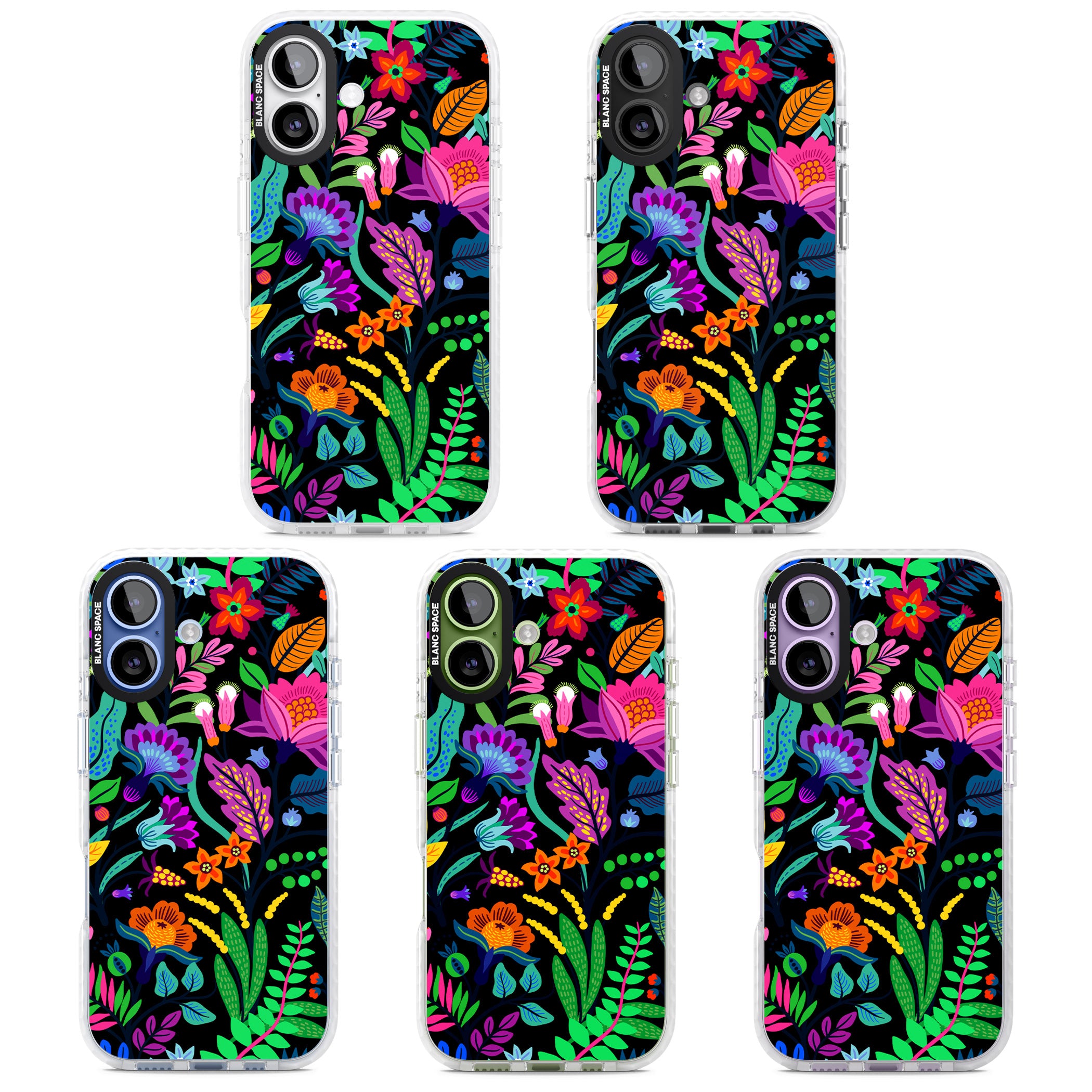 Floral Vibe (Black) iPhone 17 Impact Pro Clear Phone Case APT Impact Protection