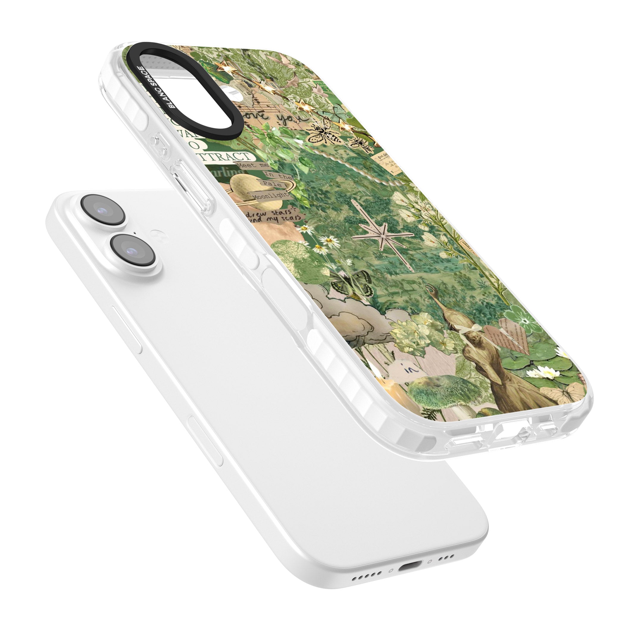 Green Vintage Collage iPhone 17 Impact Pro Clear Phone Case Colours