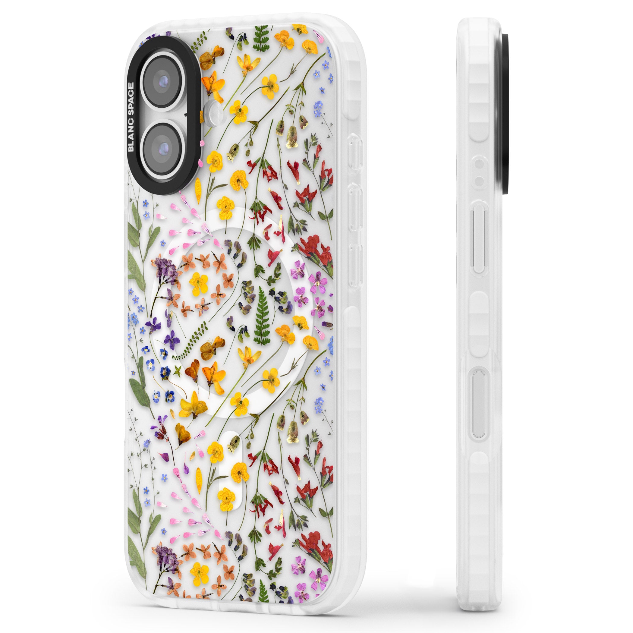 Wildflower iPhone 17 Impact Pro Clear Phone Case Side Profile