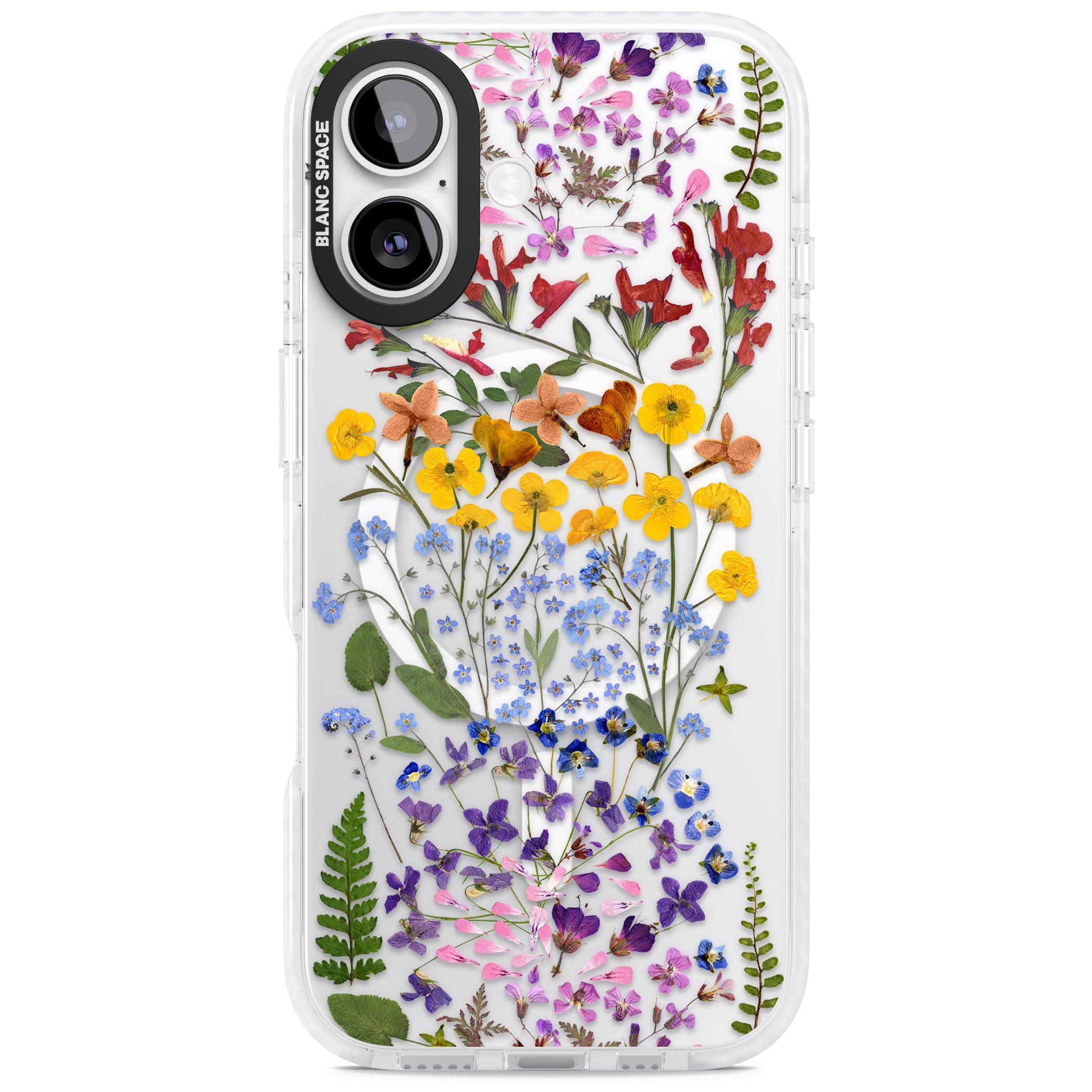 Pressed Wildflower Stripe iPhone 17 Impact Pro Clear Phone Case