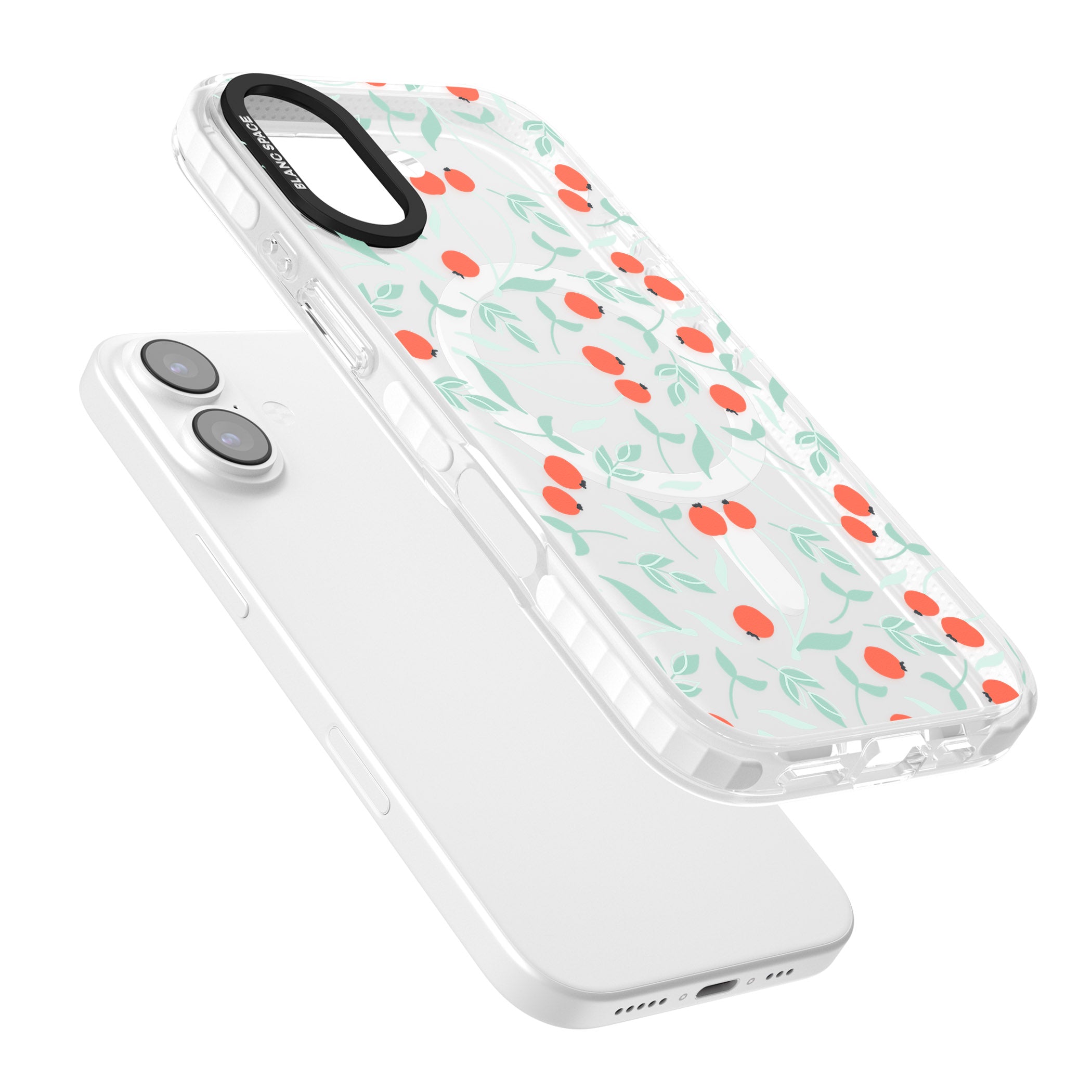 Red Berries Floral iPhone 17 Impact Pro Clear Phone Case Colours