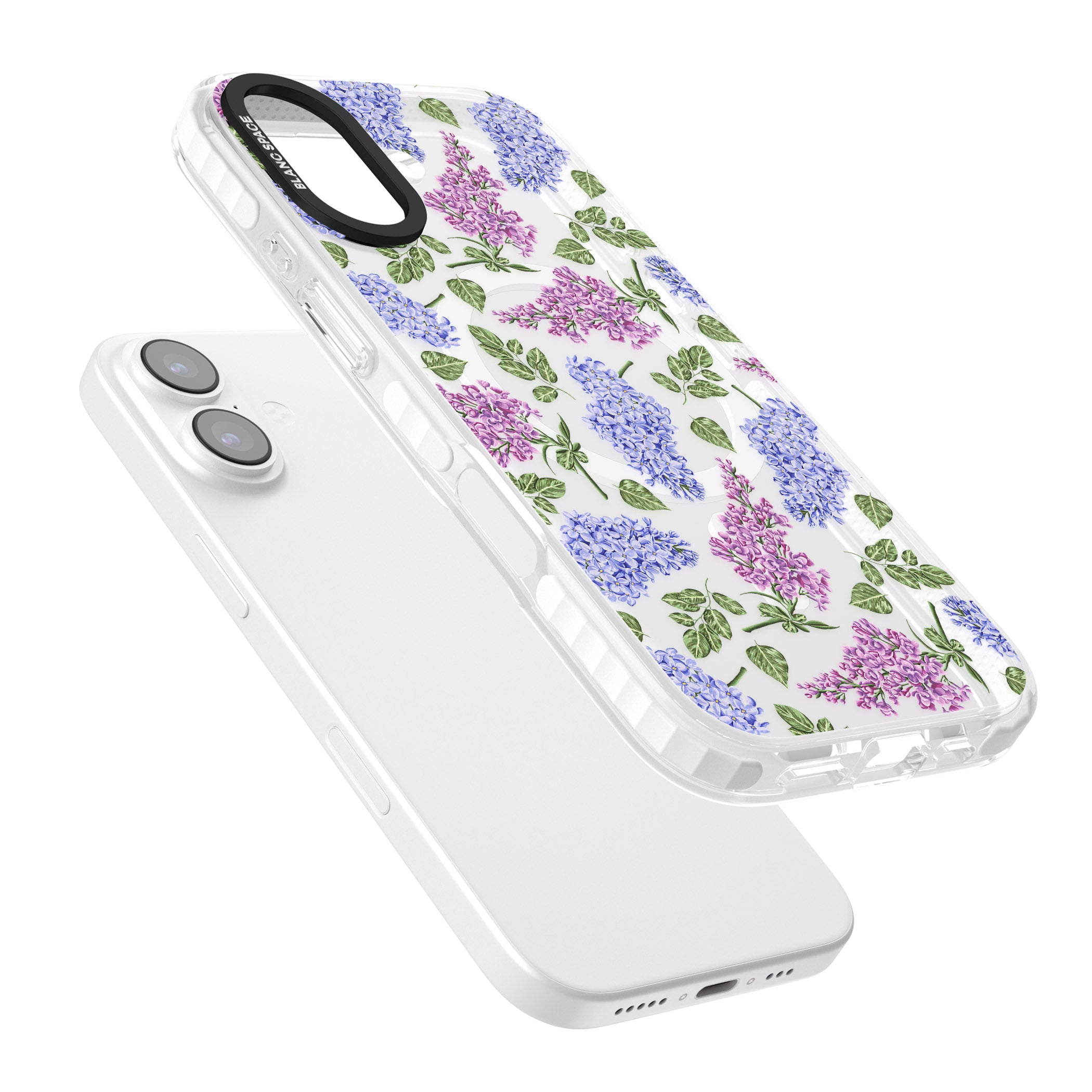 Purple Blossoms Transparent Floral iPhone 17 Impact Pro Clear Phone Case Colours