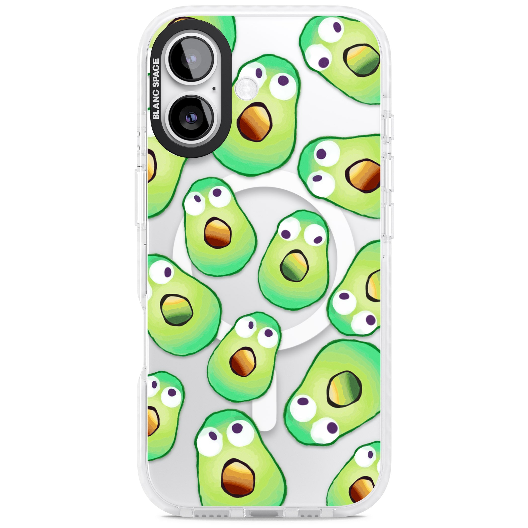 Shocked Avocados iPhone 17 Impact Pro Clear Phone Case