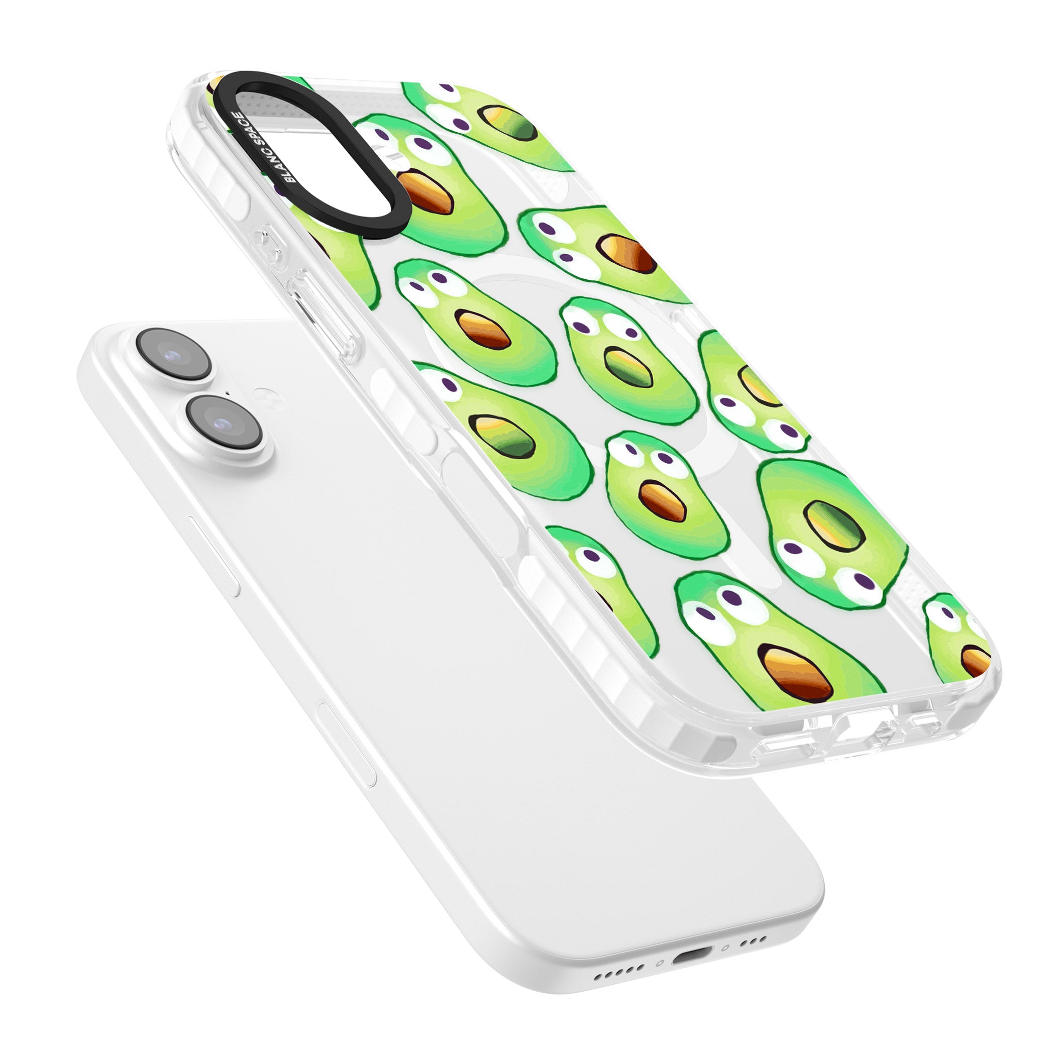 Shocked Avocados iPhone 17 Impact Pro Clear Phone Case Colours