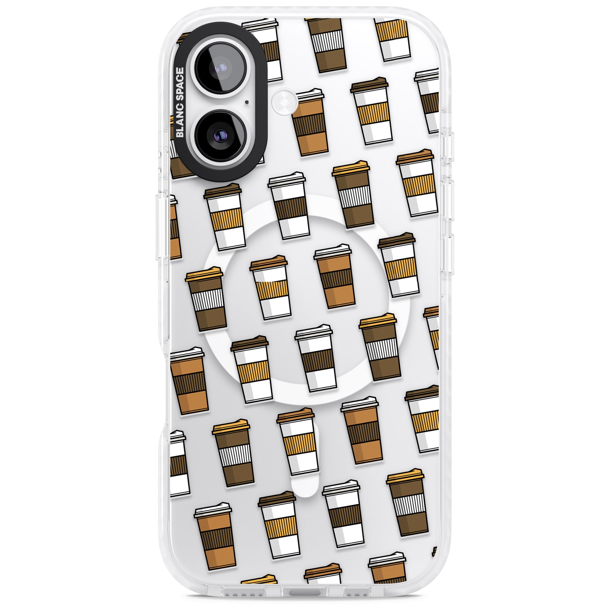 Coffee Cup Pattern iPhone 17 Impact Pro Clear Phone Case