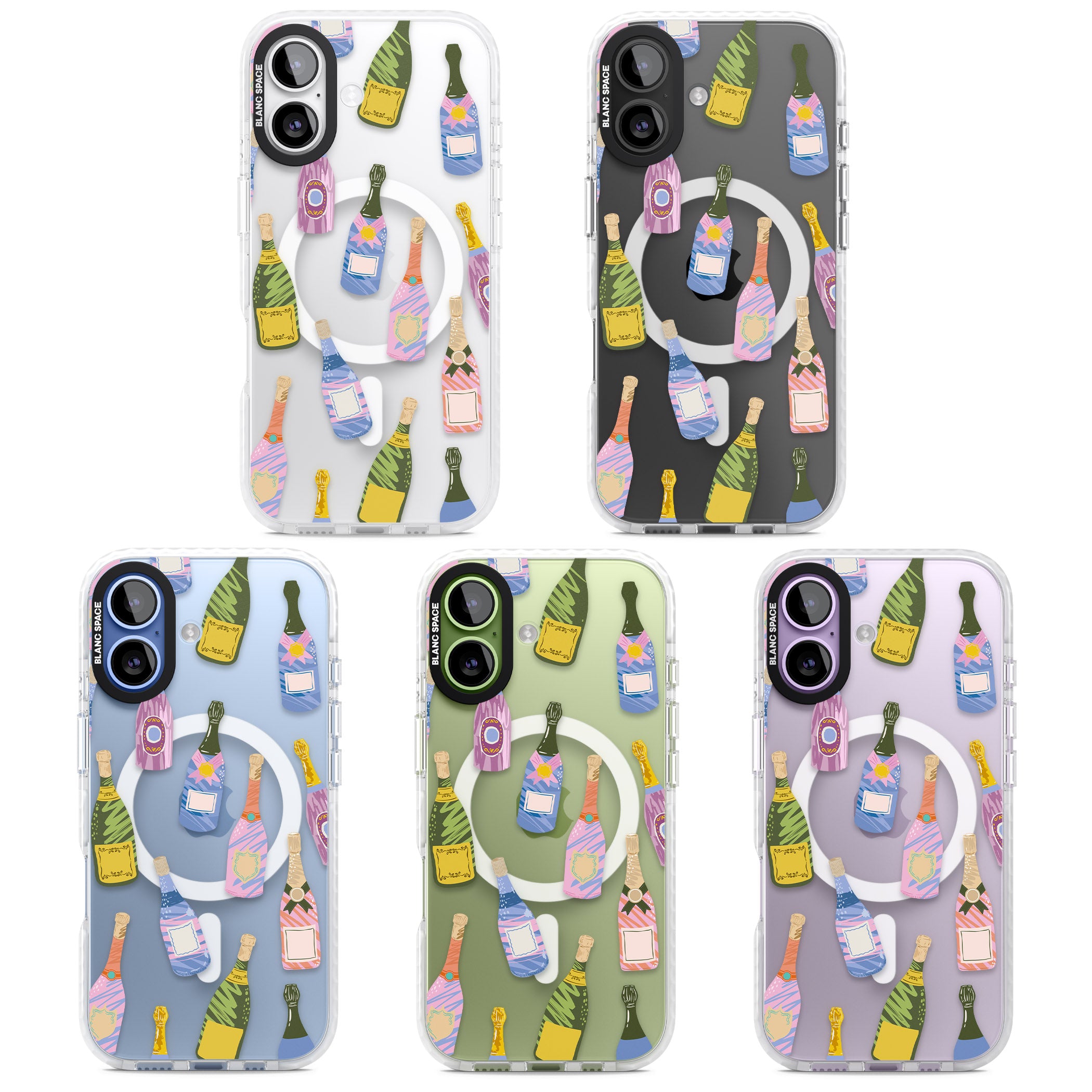 Champagne Pattern iPhone 17 Impact Pro Clear Phone Case APT Impact Protection