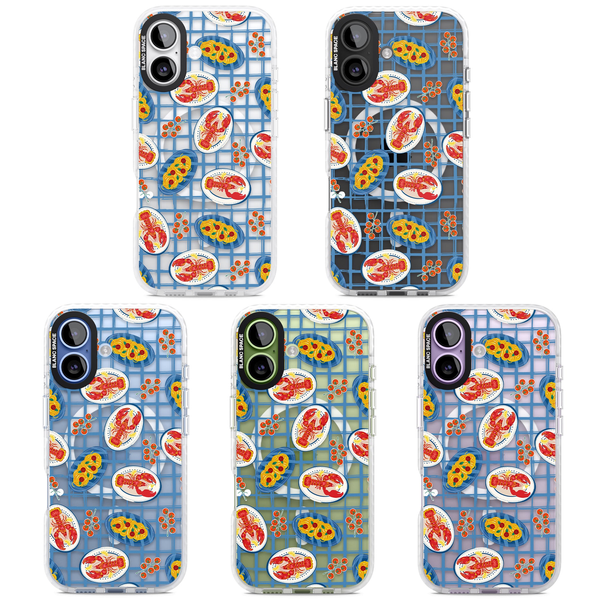 Lobster & Pasta Picnic iPhone 17 Impact Pro Clear Phone Case APT Impact Protection