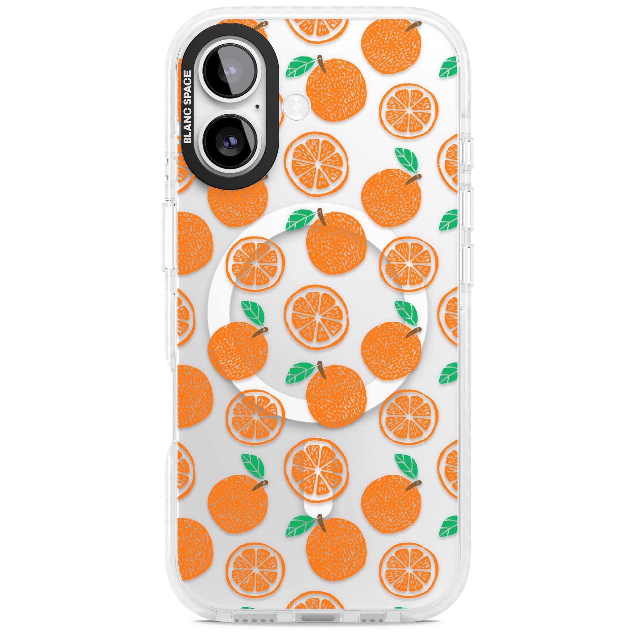 Orange Pattern iPhone 17 Impact Pro Clear Phone Case