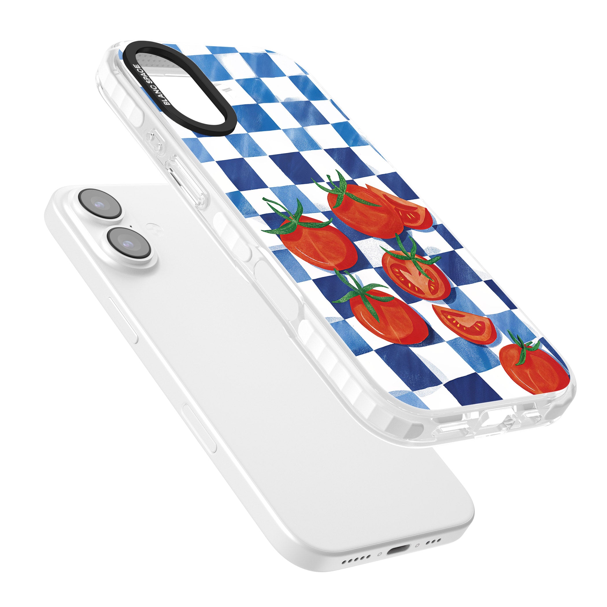 Blue Picnic Blanket & Tomatoes iPhone 17 Impact Pro Clear Phone Case Colours