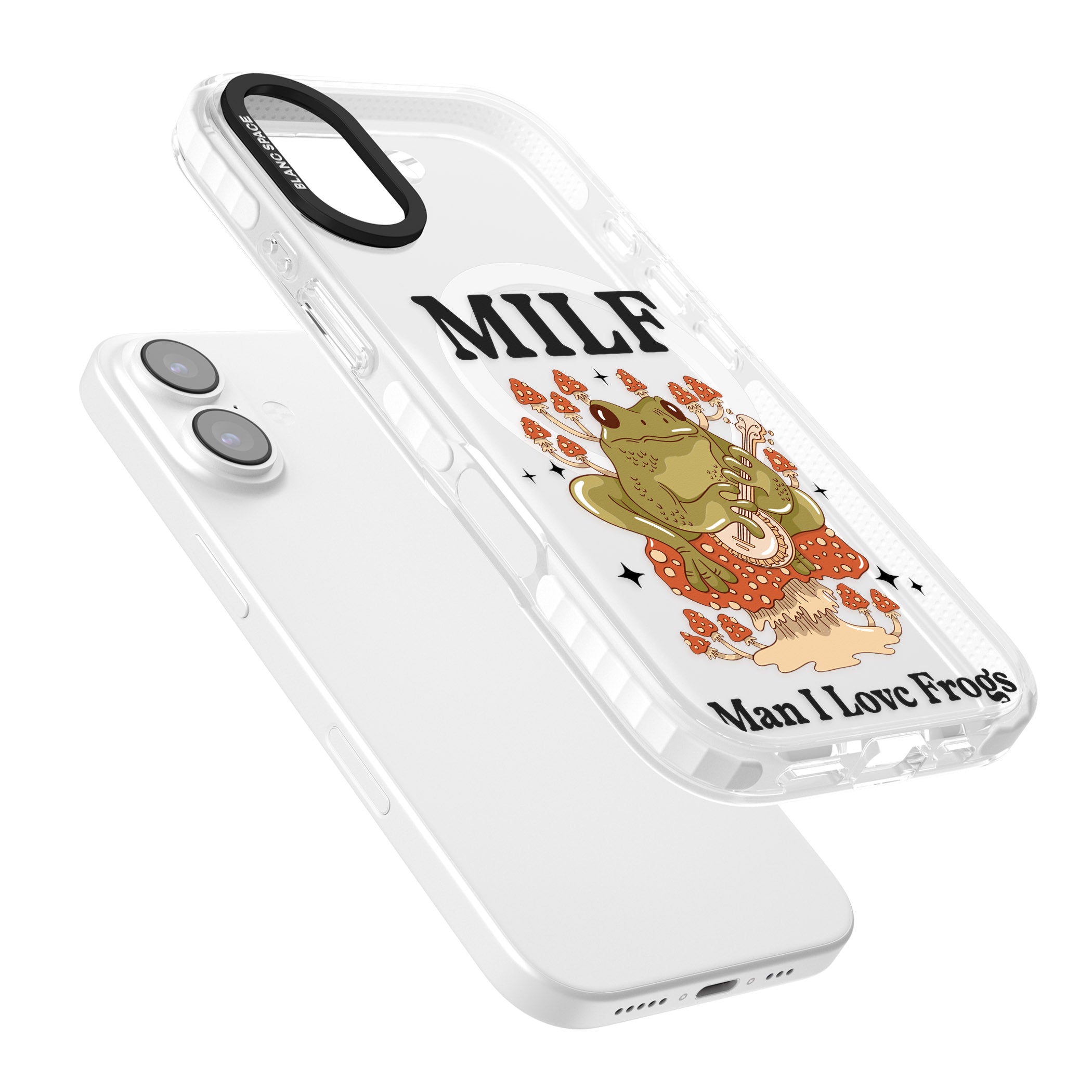 Man I Love Frogs iPhone 17 Impact Pro Clear Phone Case Colours