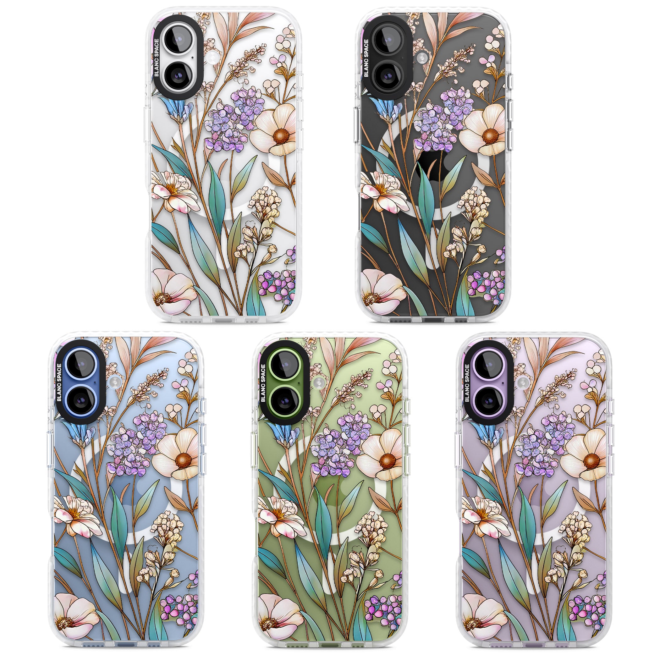 Glass Wildflower Mix iPhone 17 Impact Pro Clear Phone Case APT Impact Protection
