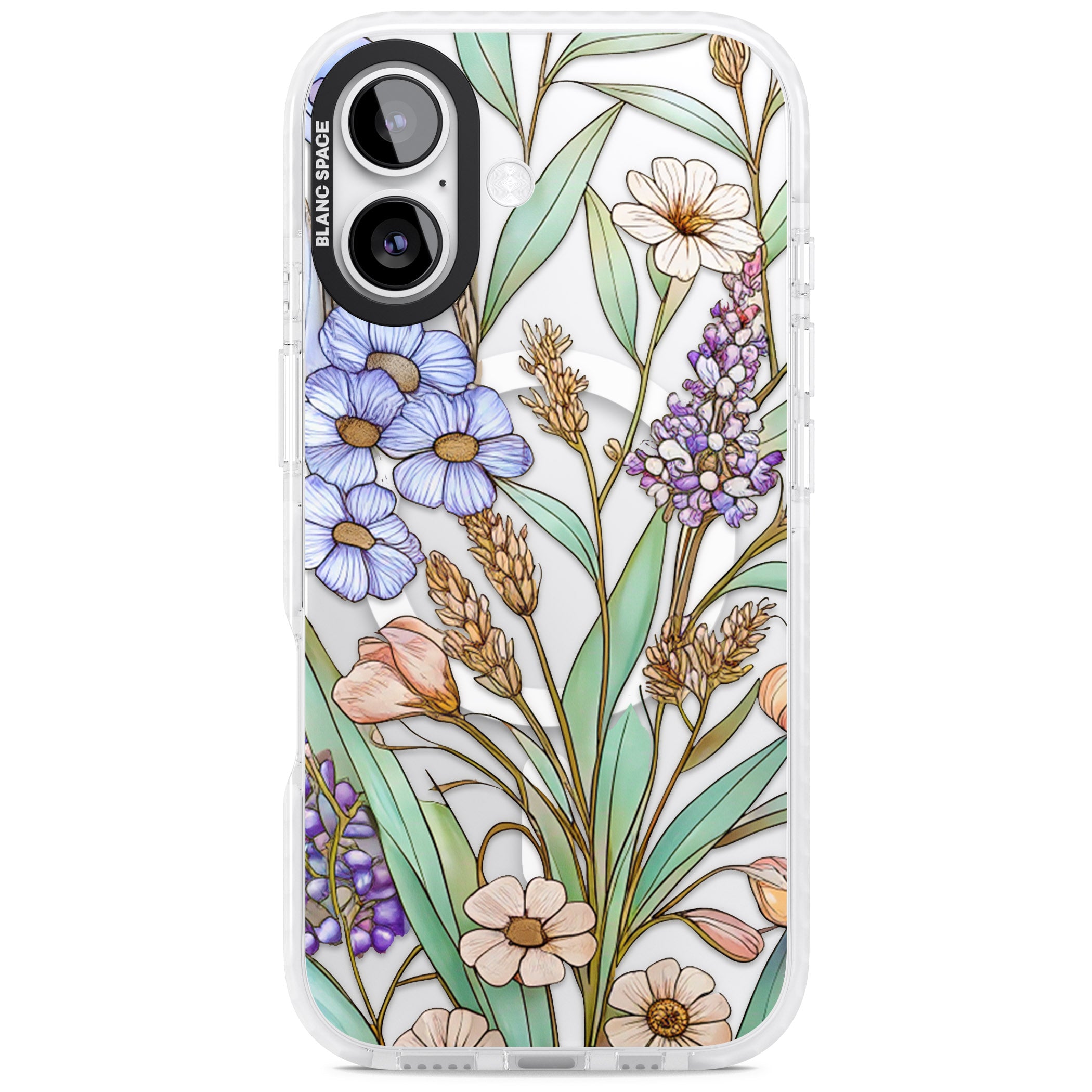 Glass Lavenders & Daisies iPhone 17 Impact Pro Clear Phone Case