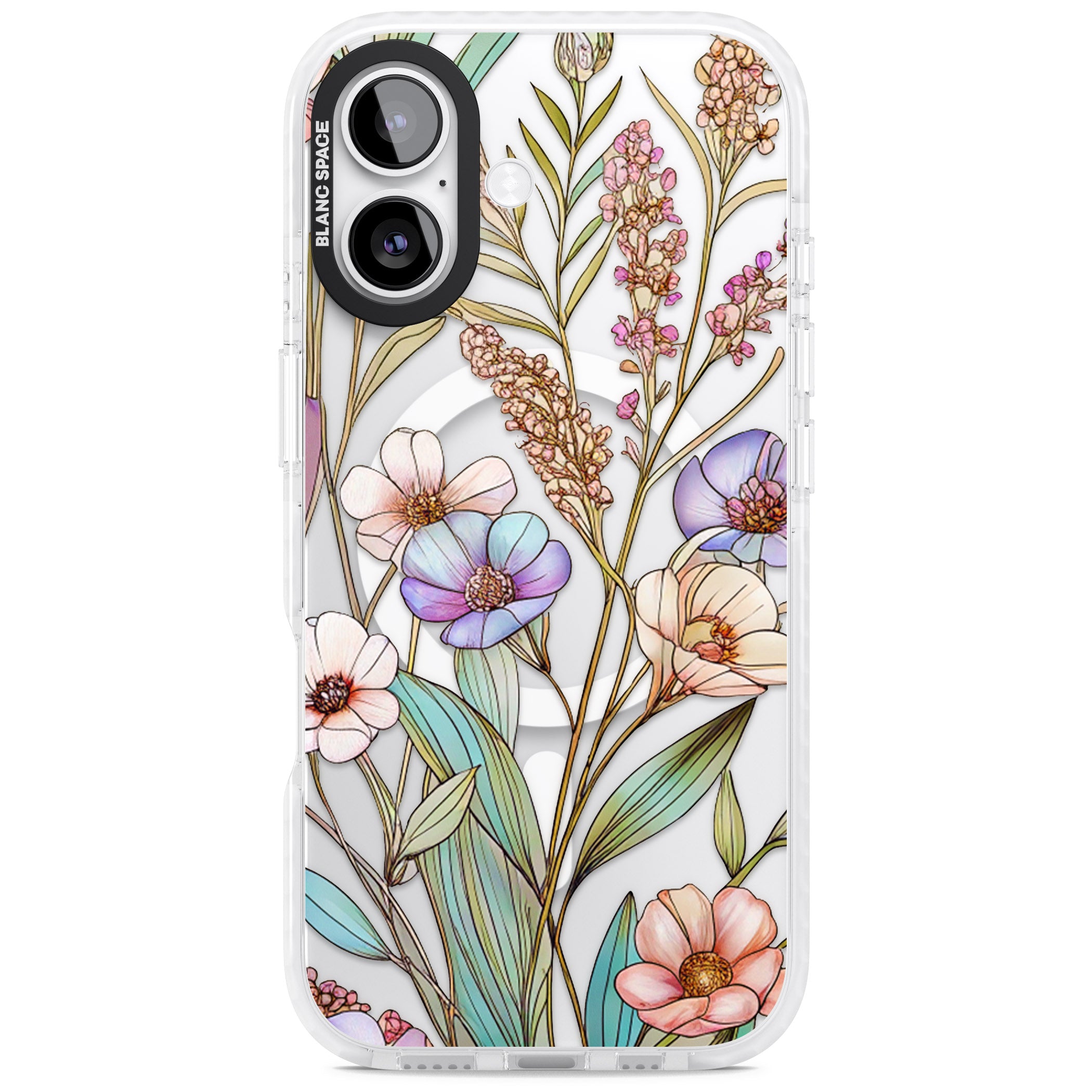 Glass Summer Flowers iPhone 17 Impact Pro Clear Phone Case